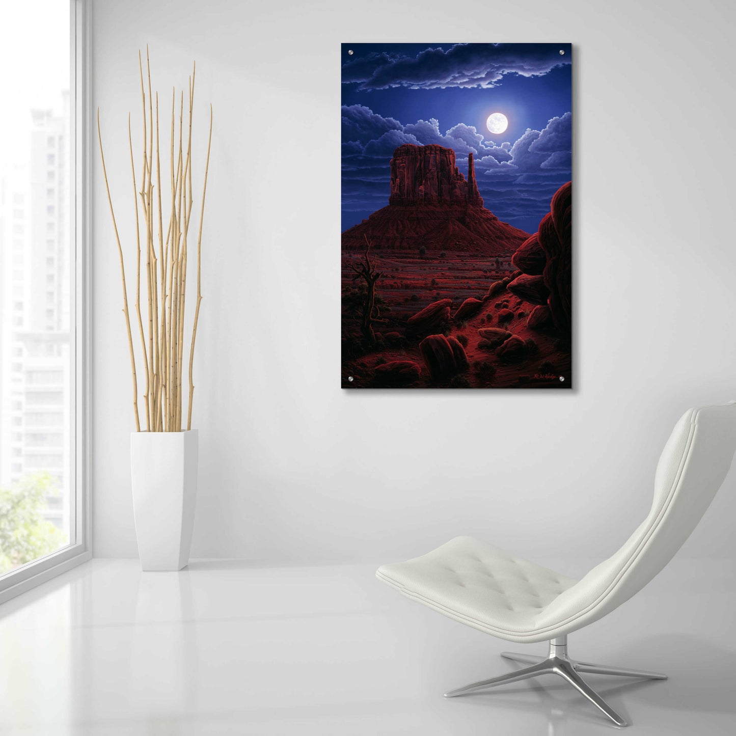 Epic Art 'Navaho Moon' by R. Hed, Acrylic Glass Wall Art,24x36