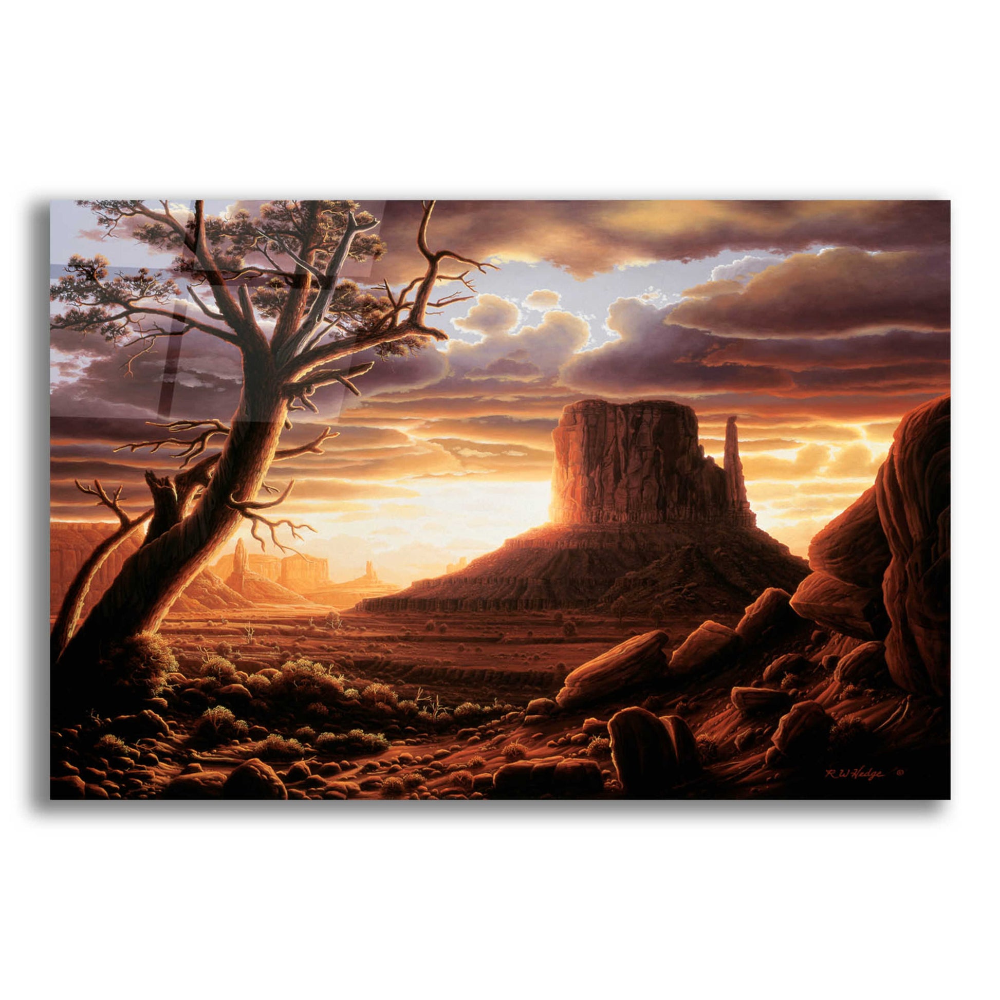 Epic Art 'The Southwest Sun' by R. Hed, Acrylic Glass Wall Art,16x12