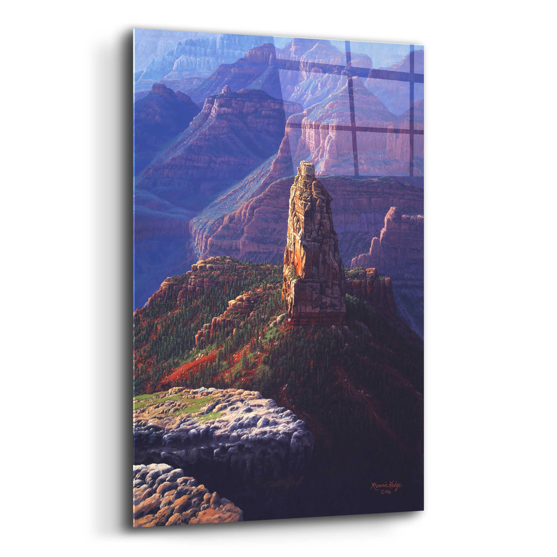 Epic Art 'The Guardian Mountain' by R. Hed, Acrylic Glass Wall Art,12x16