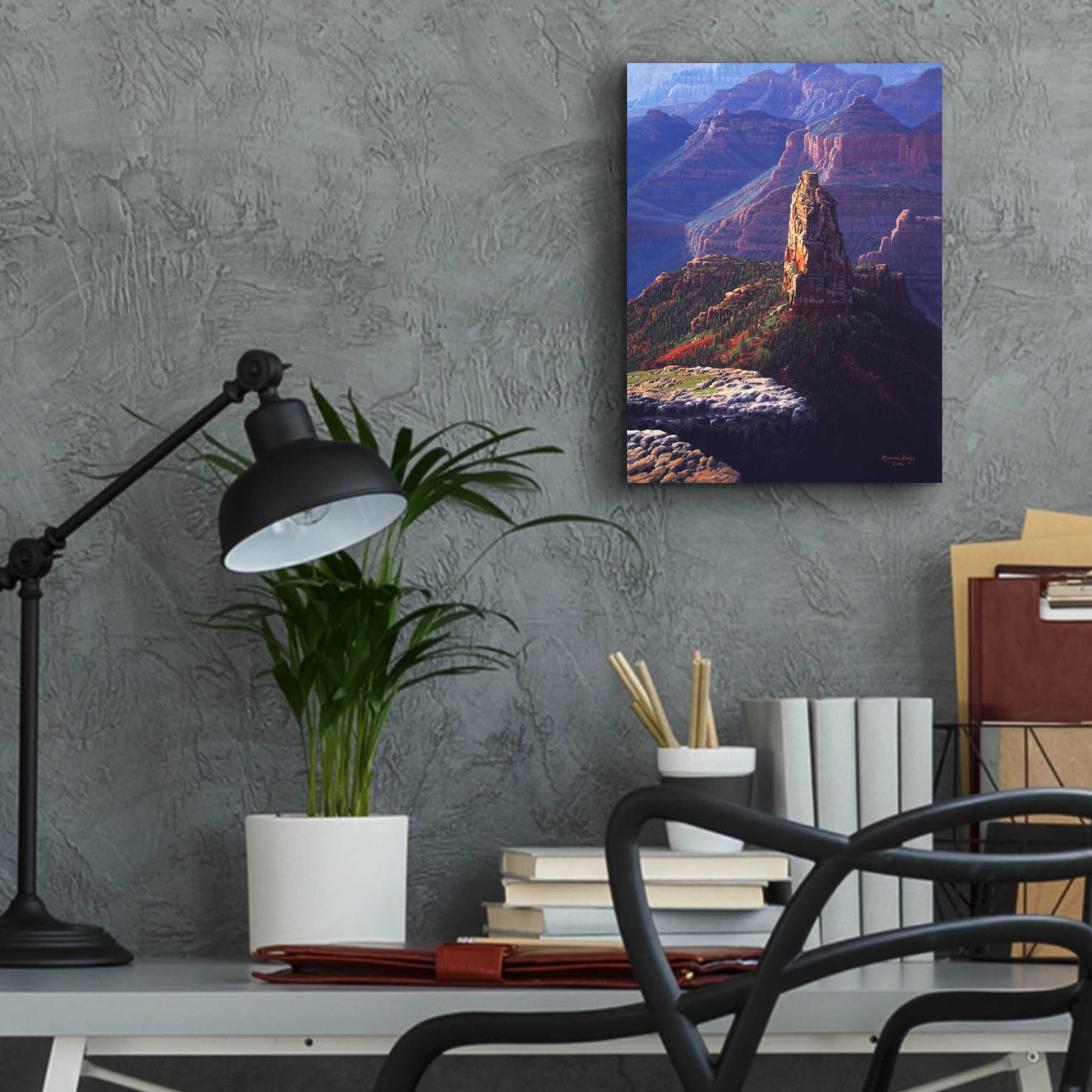 Epic Art 'The Guardian Mountain' by R. Hed, Acrylic Glass Wall Art,12x16