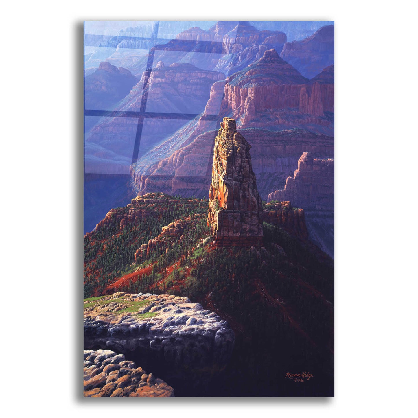 Epic Art 'The Guardian Mountain' by R. Hed, Acrylic Glass Wall Art,12x16