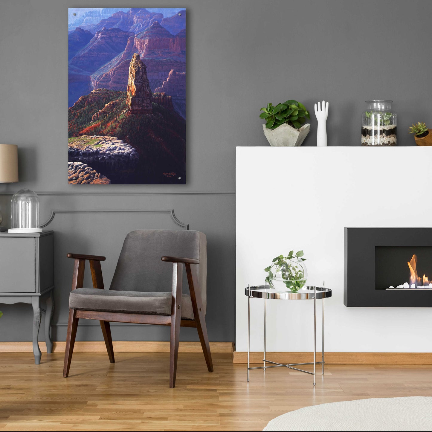 Epic Art 'The Guardian Mountain' by R. Hed, Acrylic Glass Wall Art,24x36