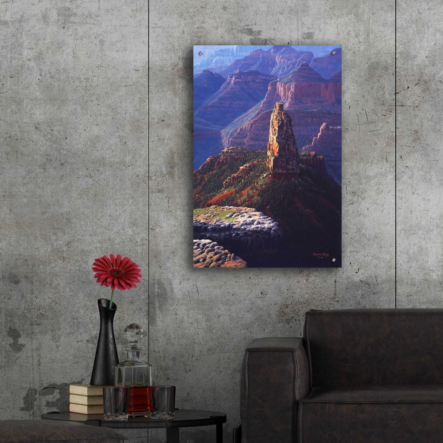 Epic Art 'The Guardian Mountain' by R. Hed, Acrylic Glass Wall Art,24x36