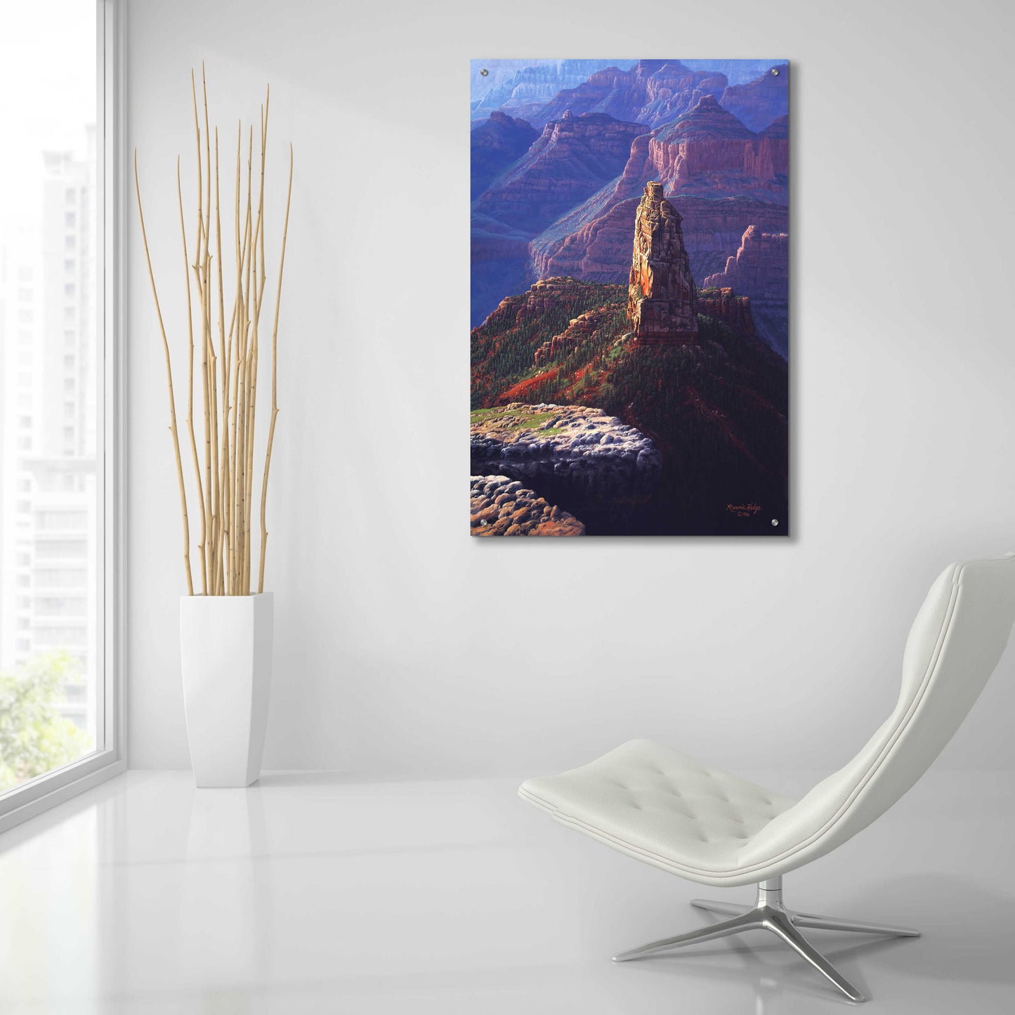 Epic Art 'The Guardian Mountain' by R. Hed, Acrylic Glass Wall Art,24x36