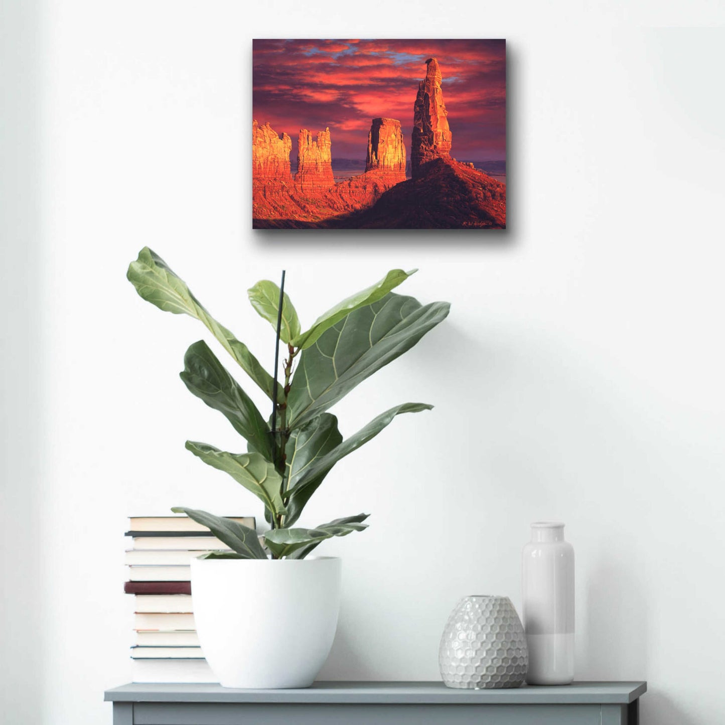 Epic Art 'Fiery Castles' by R. Hed, Acrylic Glass Wall Art,16x12