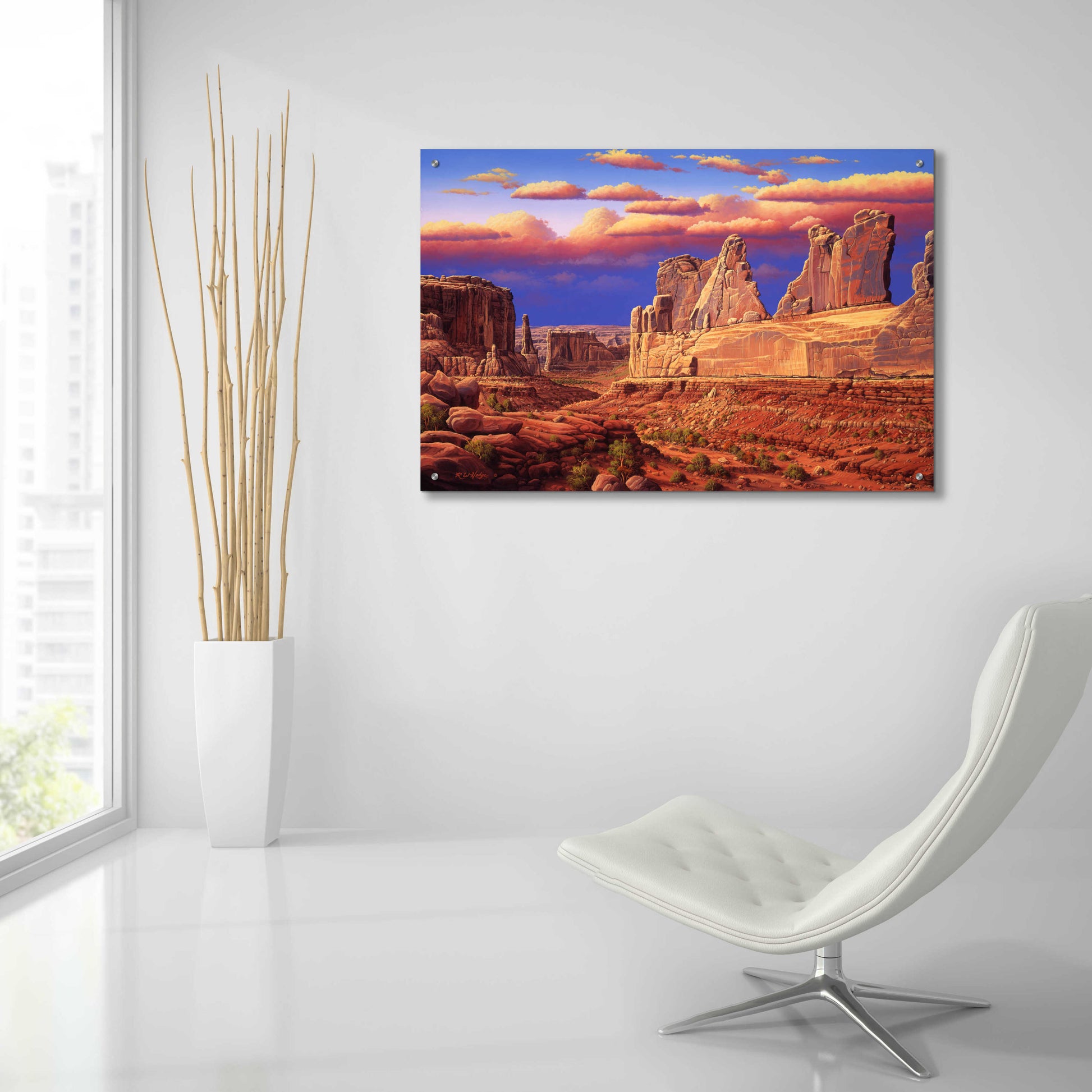 Epic Art 'Blue Horizon' by R. Hed, Acrylic Glass Wall Art,36x24