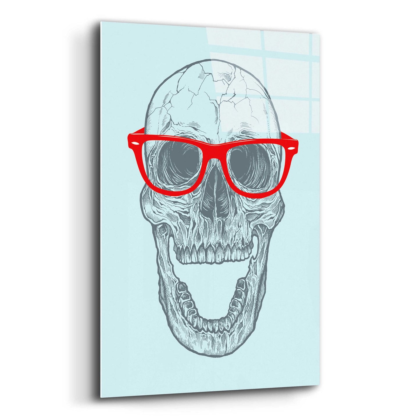 Epic Art 'Trendy Skull' by Rachel Caldwell, Acrylic Glass Wall Art,12x16