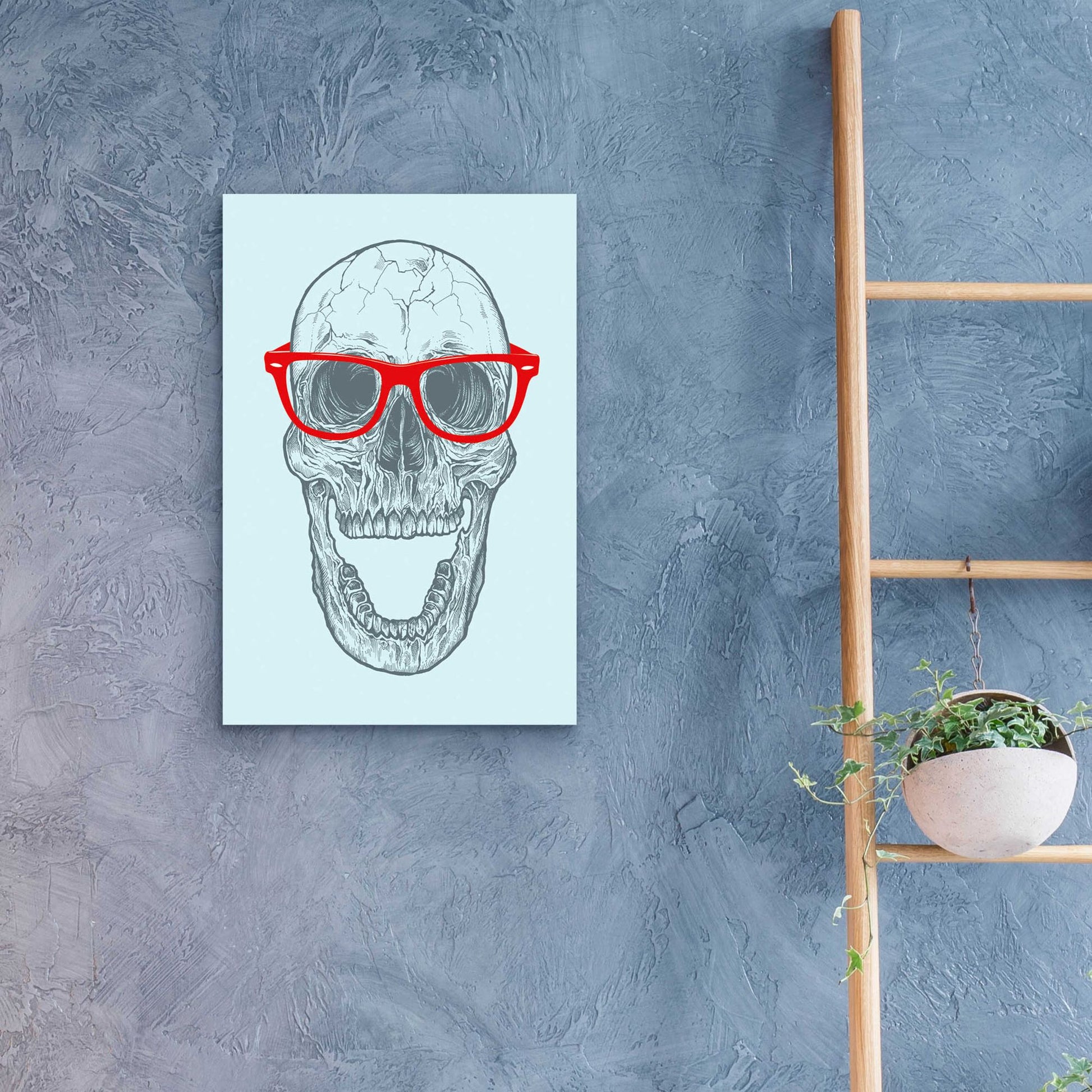 Epic Art 'Trendy Skull' by Rachel Caldwell, Acrylic Glass Wall Art,16x24