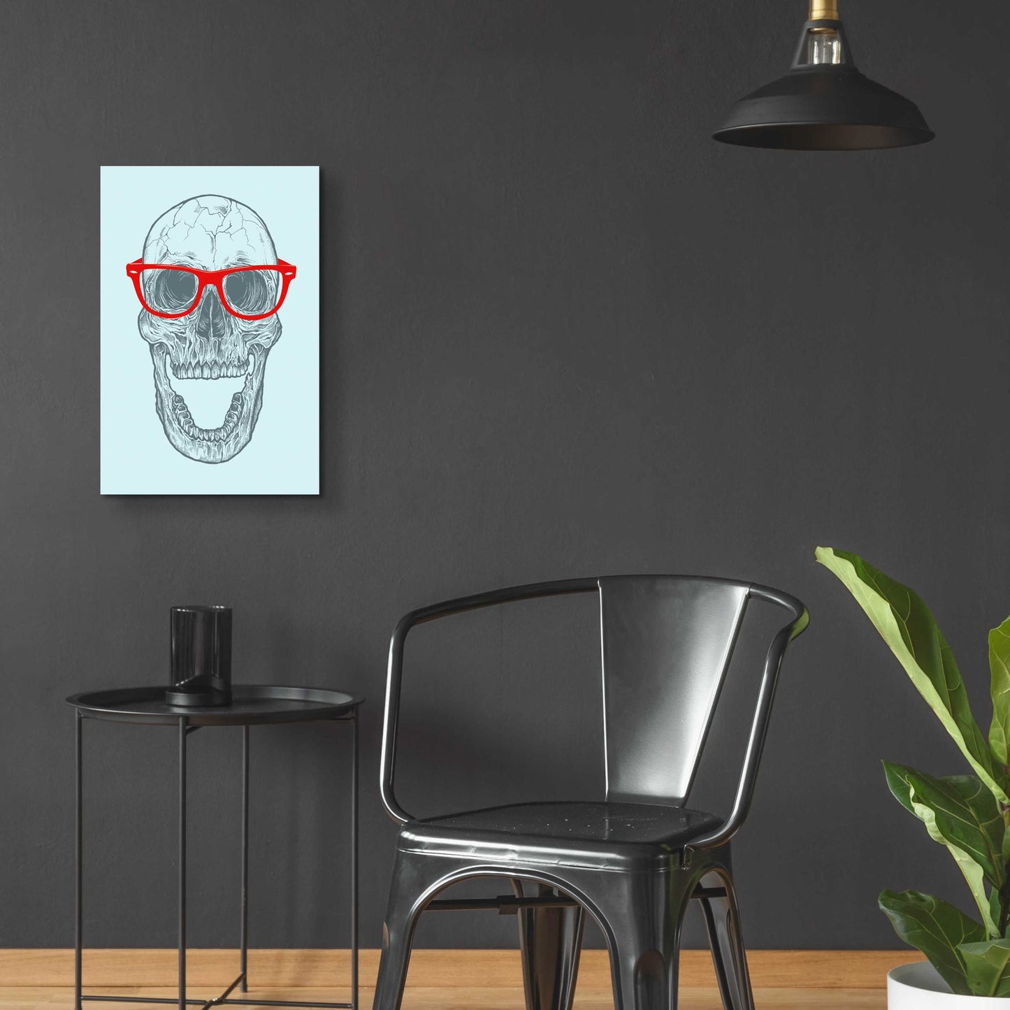 Epic Art 'Trendy Skull' by Rachel Caldwell, Acrylic Glass Wall Art,16x24