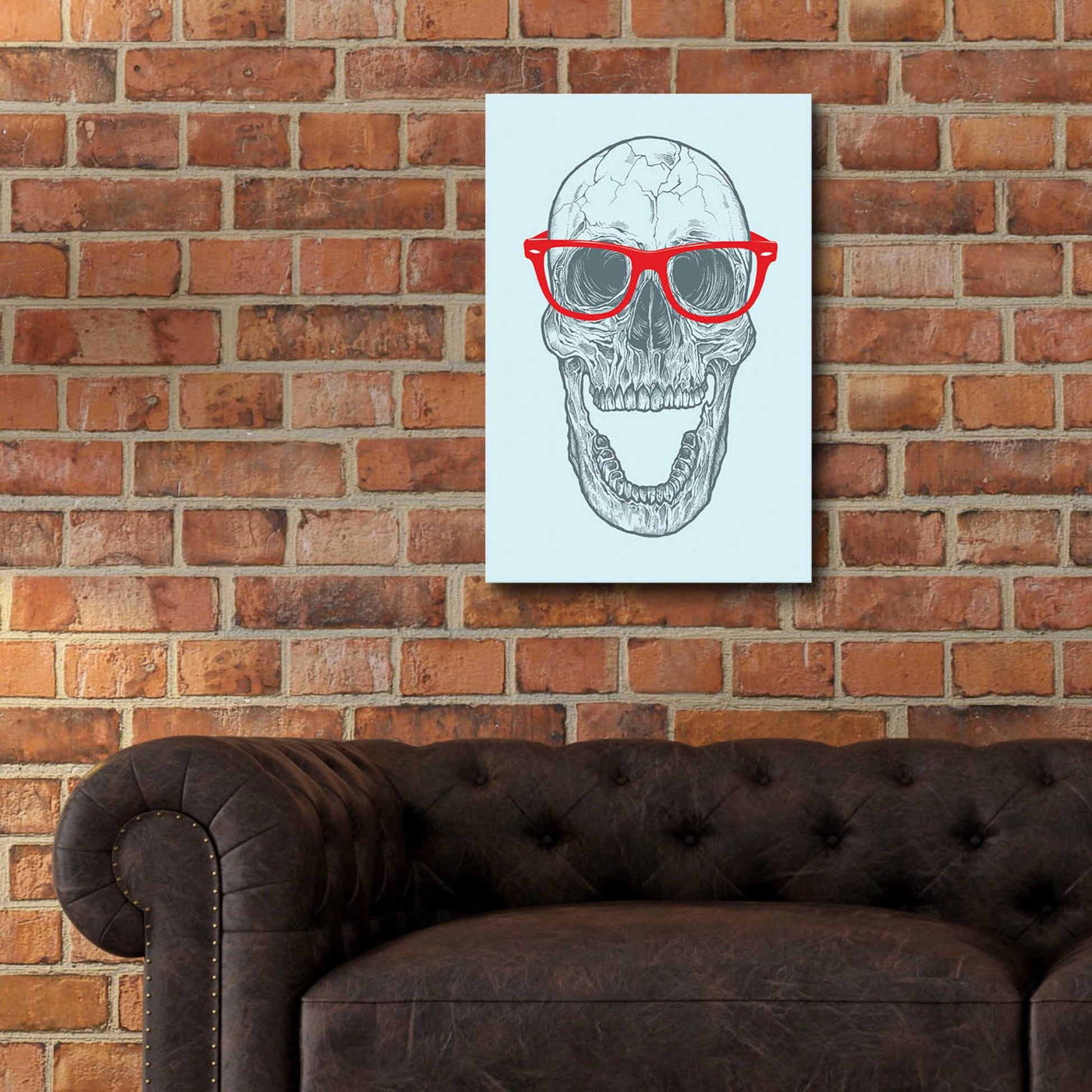 Epic Art 'Trendy Skull' by Rachel Caldwell, Acrylic Glass Wall Art,16x24