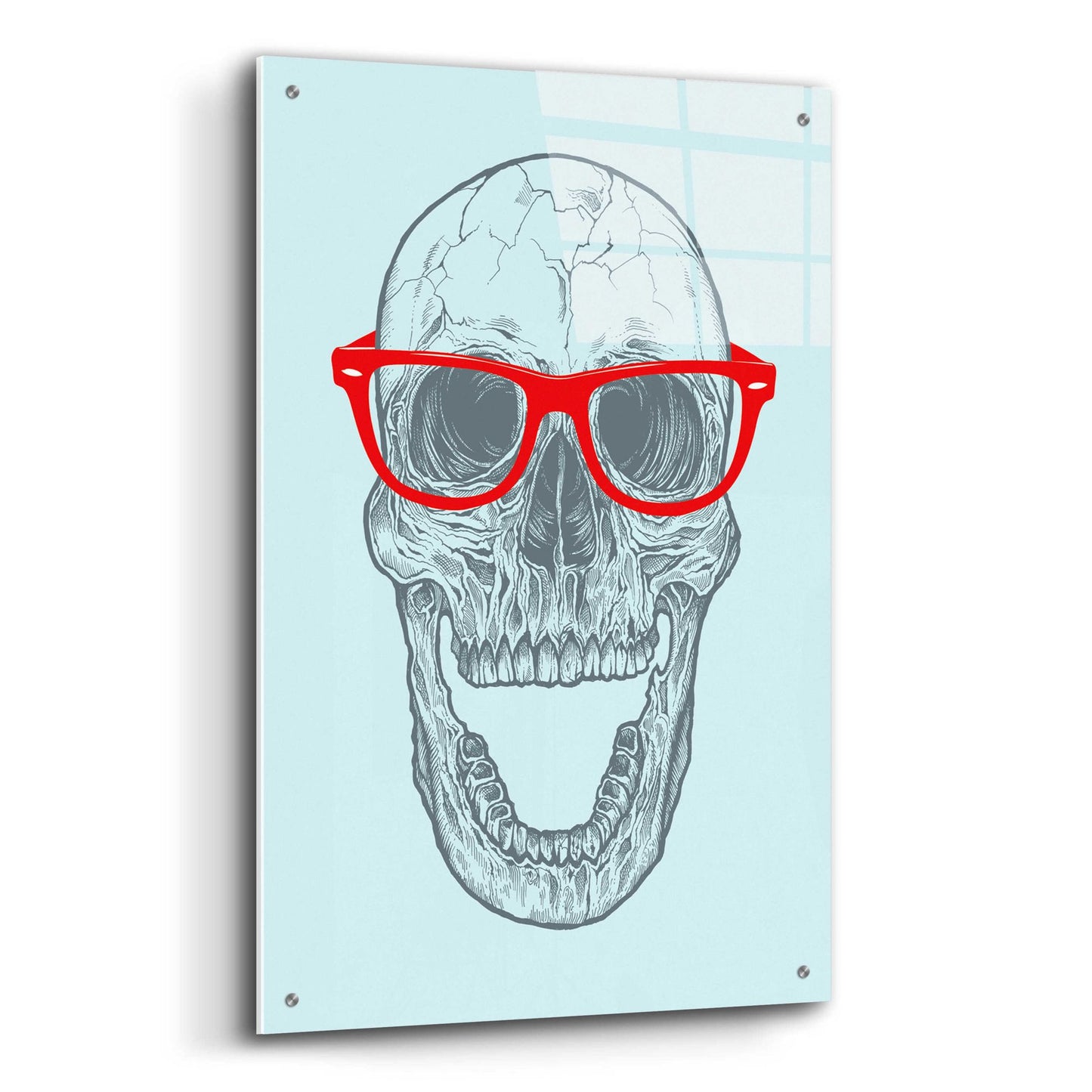 Epic Art 'Trendy Skull' by Rachel Caldwell, Acrylic Glass Wall Art,24x36