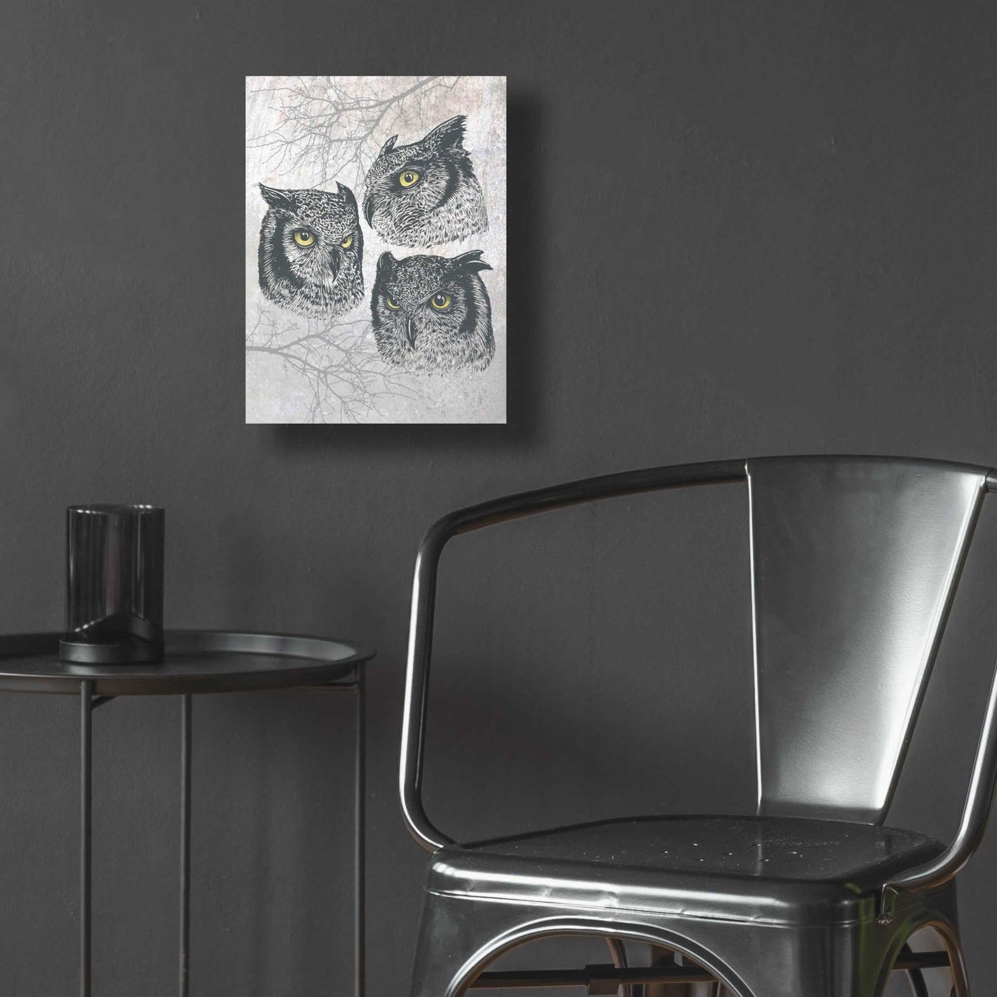 Epic Art 'Three Owls' by Rachel Caldwell, Acrylic Glass Wall Art,12x16