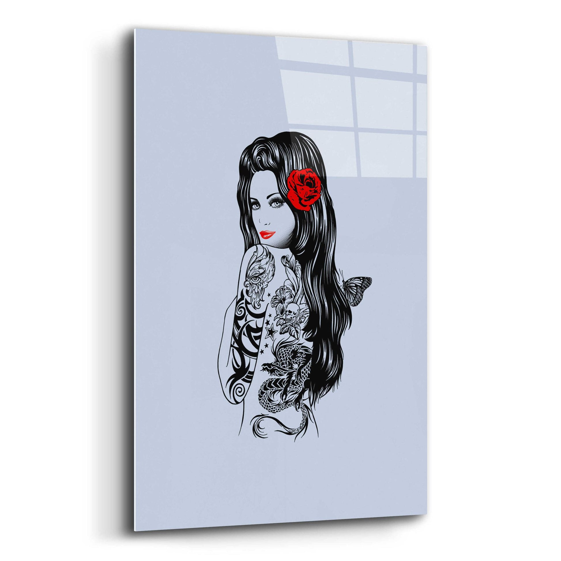 Epic Art 'Tattoo Girl' by Rachel Caldwell, Acrylic Glass Wall Art,12x16