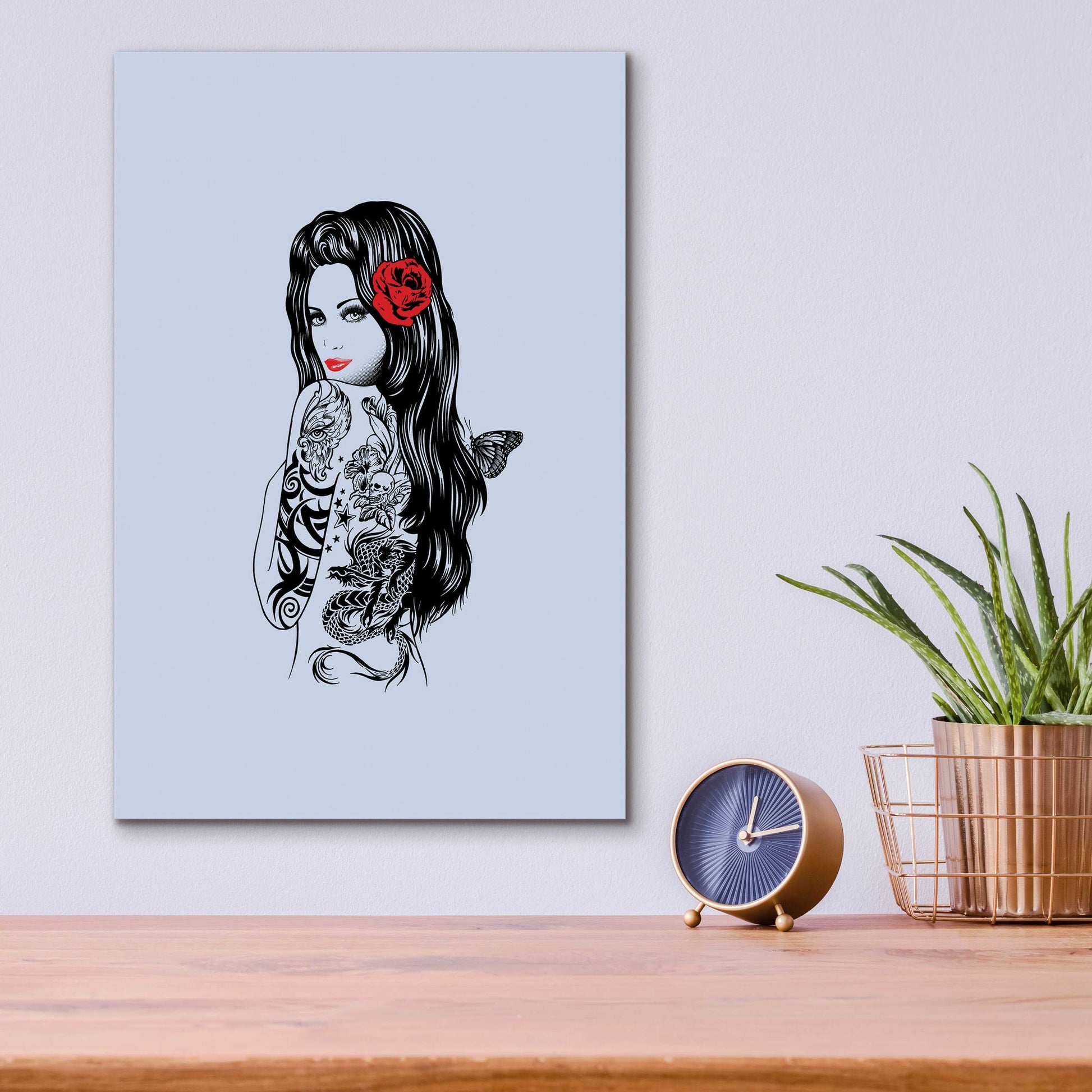 Epic Art 'Tattoo Girl' by Rachel Caldwell, Acrylic Glass Wall Art,12x16