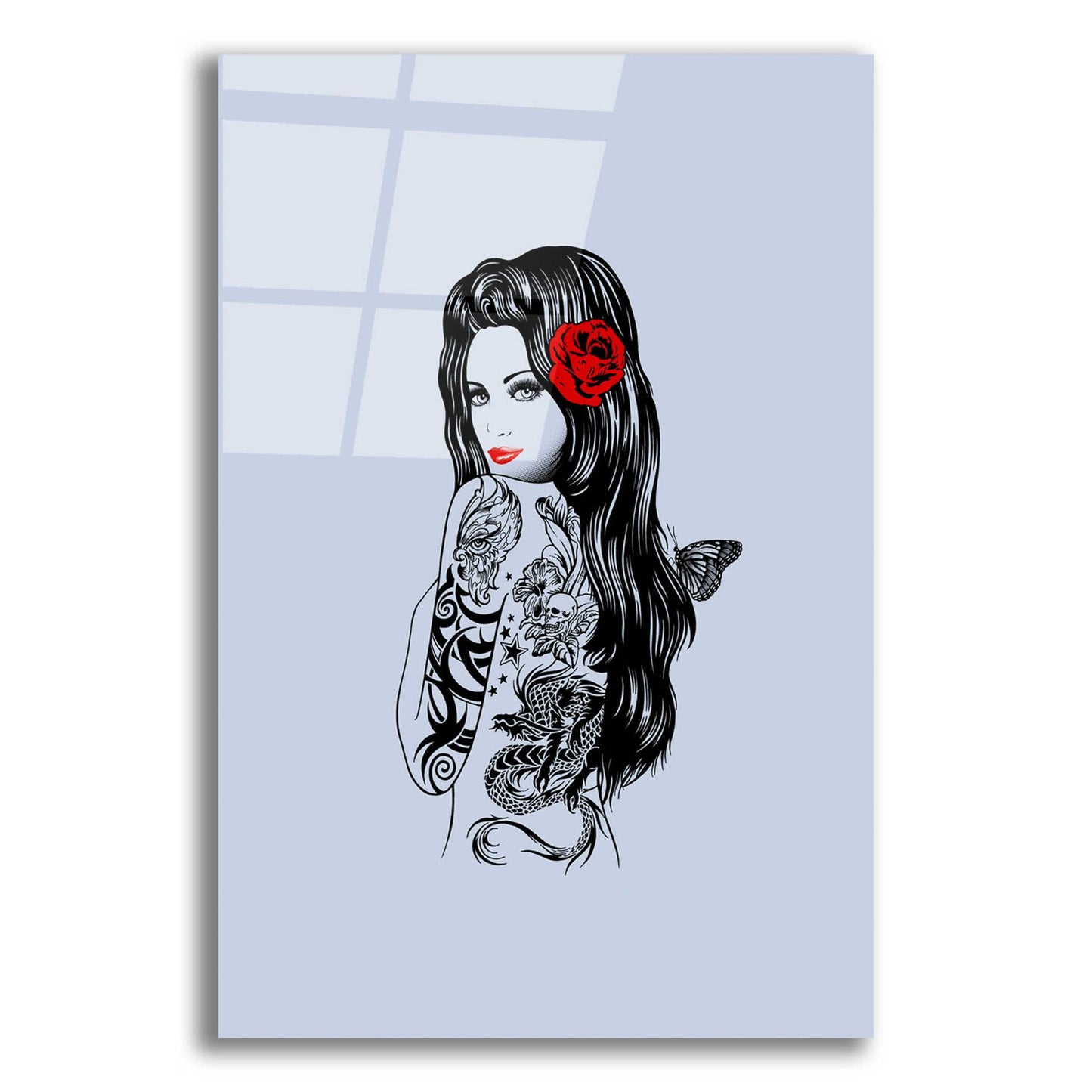 Epic Art 'Tattoo Girl' by Rachel Caldwell, Acrylic Glass Wall Art