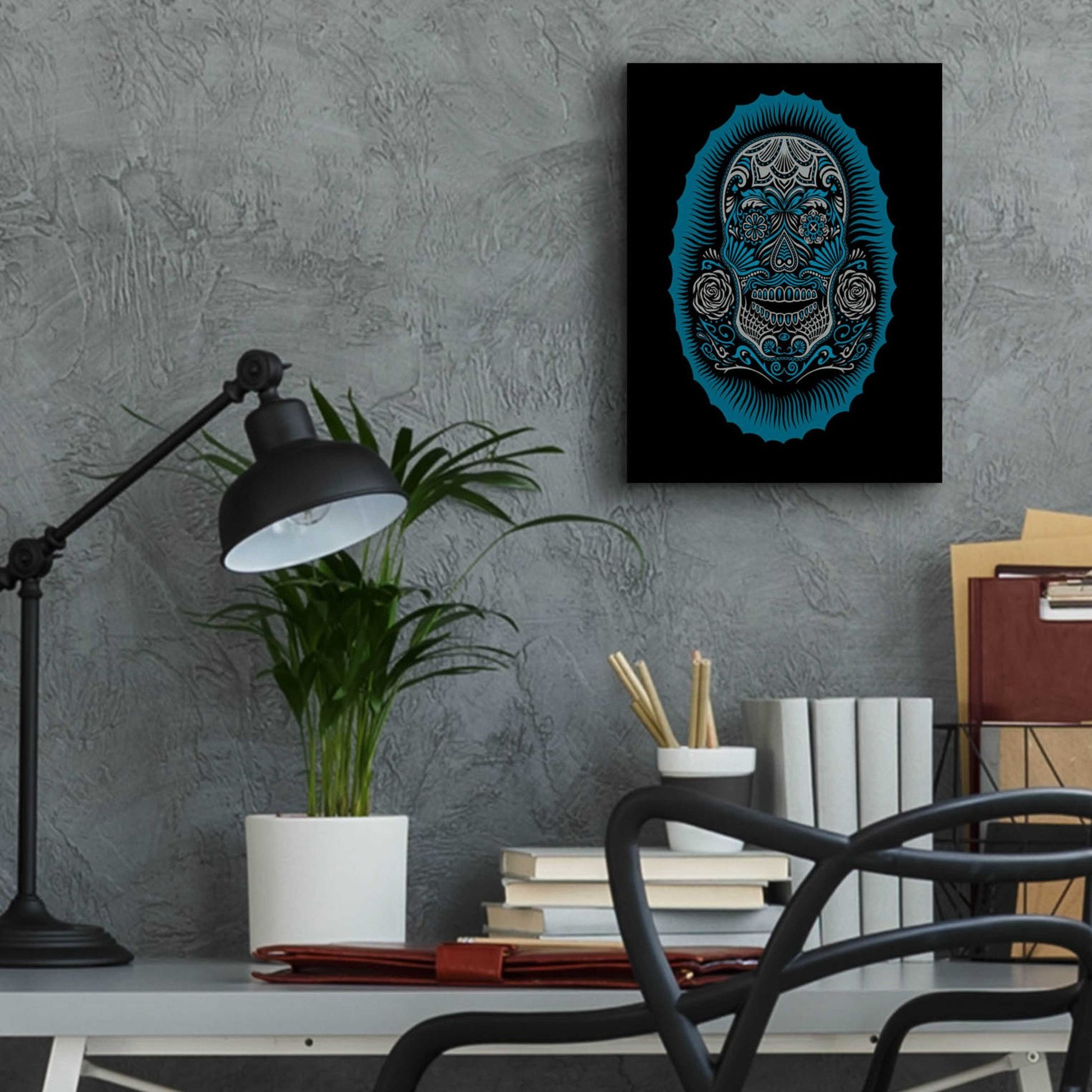 Epic Art 'Sugar Skull' by Rachel Caldwell, Acrylic Glass Wall Art,12x16