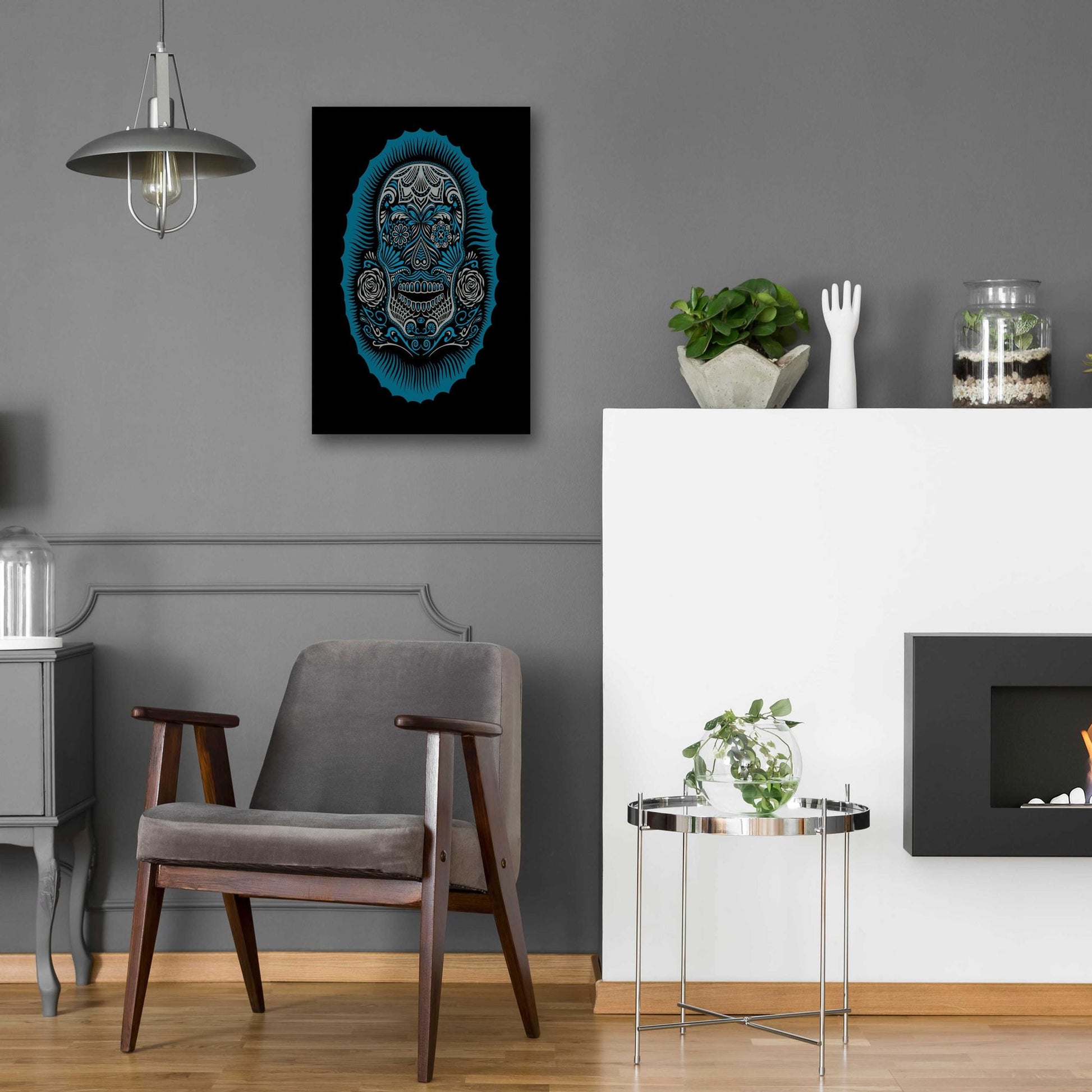 Epic Art 'Sugar Skull' by Rachel Caldwell, Acrylic Glass Wall Art,16x24