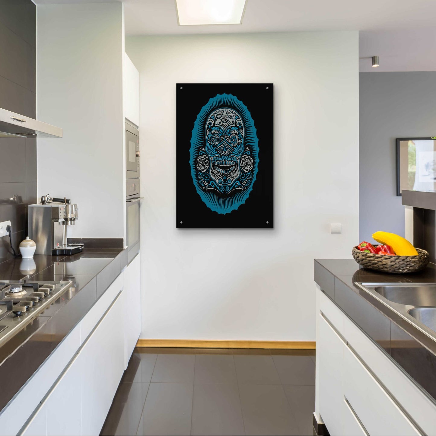 Epic Art 'Sugar Skull' by Rachel Caldwell, Acrylic Glass Wall Art,24x36