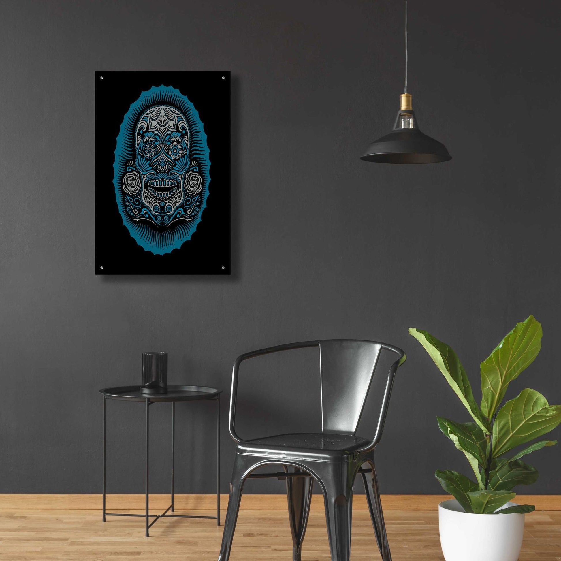 Epic Art 'Sugar Skull' by Rachel Caldwell, Acrylic Glass Wall Art,24x36