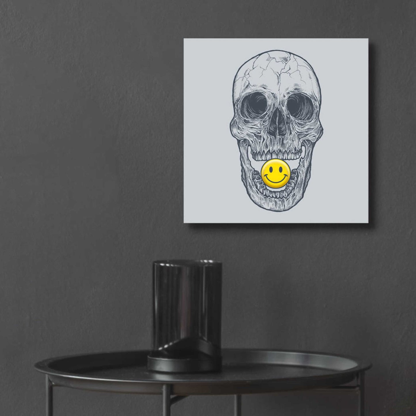 Epic Art 'Skull Have A Nice Day' by Rachel Caldwell, Acrylic Glass Wall Art,12x12