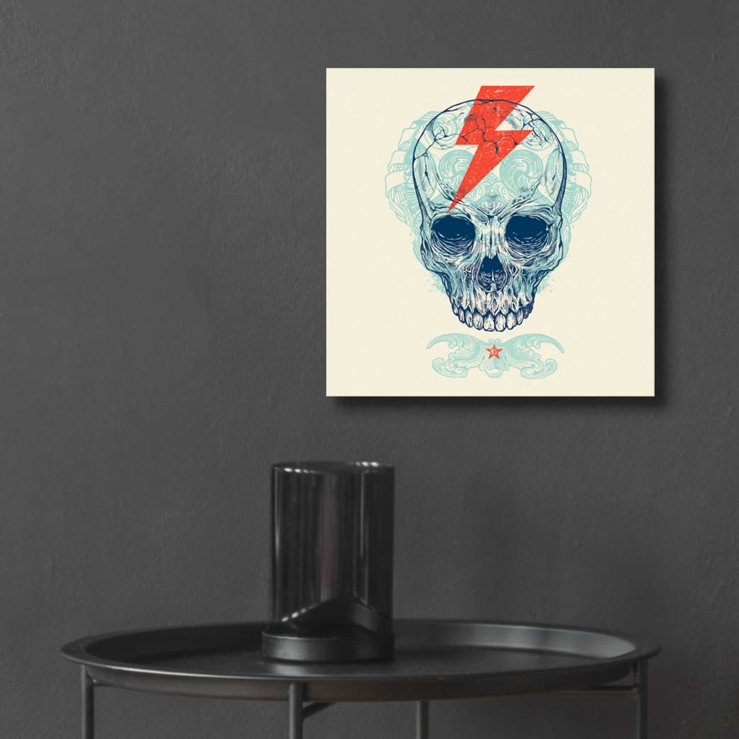 Epic Art 'Skull Bolt' by Rachel Caldwell, Acrylic Glass Wall Art,12x12