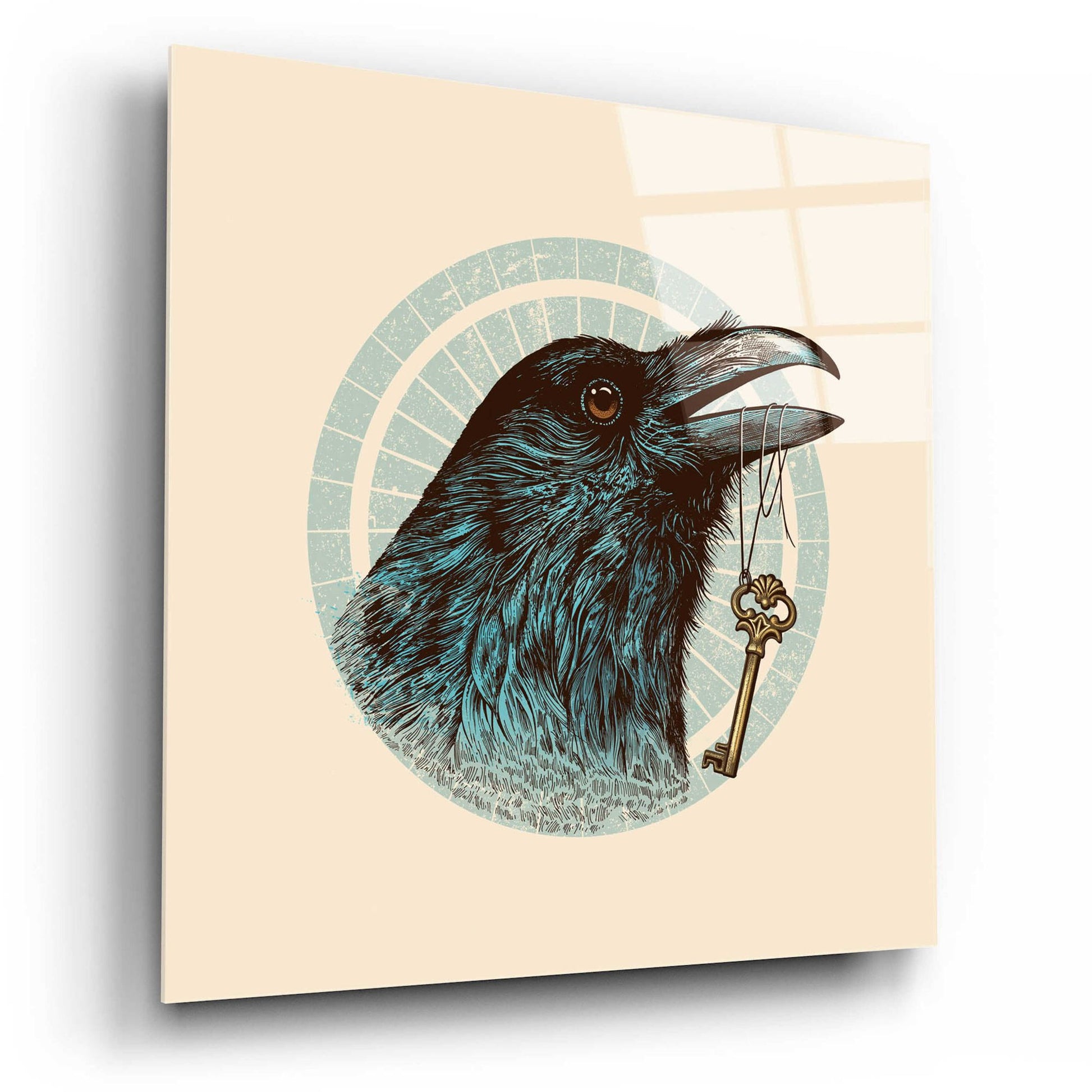 Epic Art 'Raven Portrait' by Rachel Caldwell, Acrylic Glass Wall Art,12x12