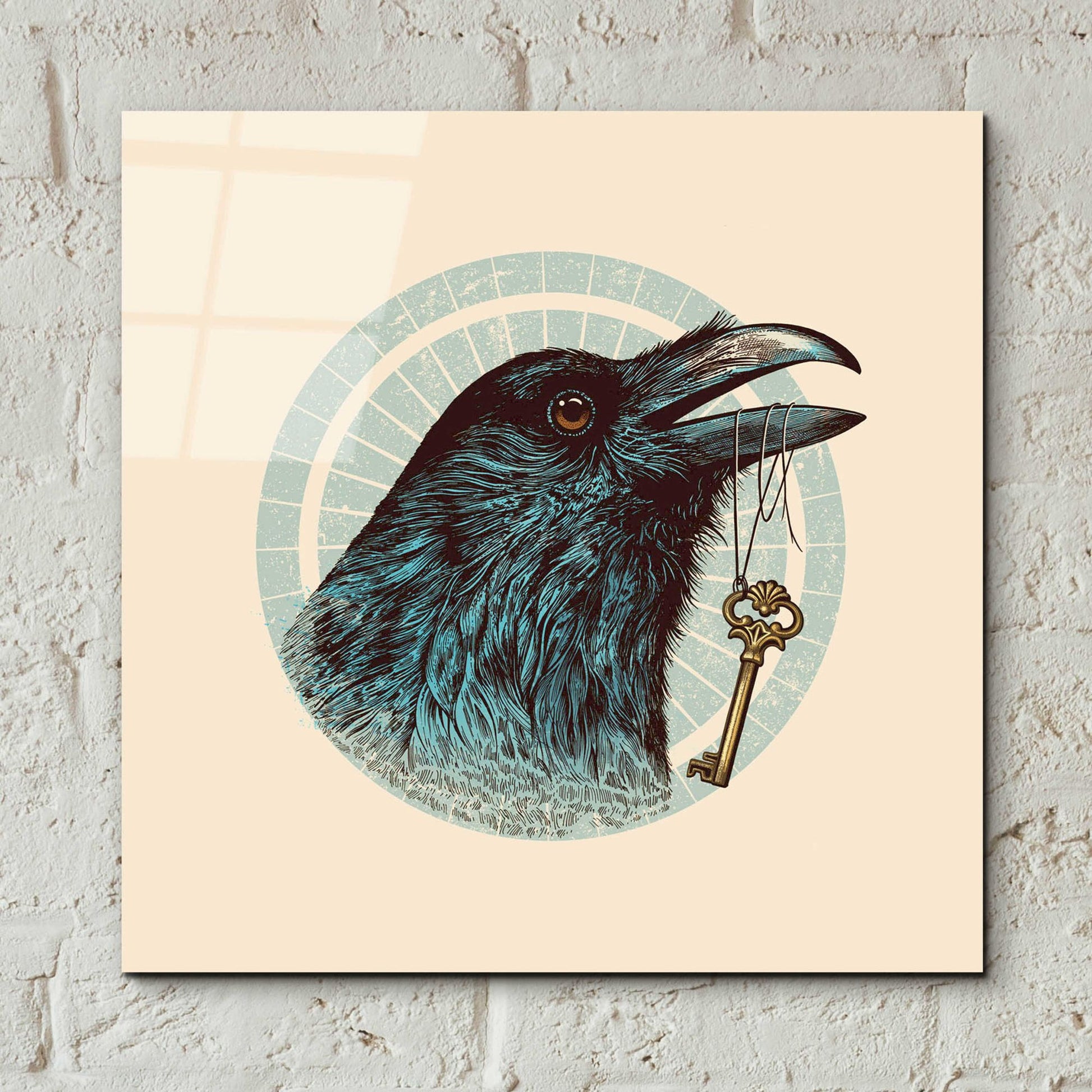 Epic Art 'Raven Portrait' by Rachel Caldwell, Acrylic Glass Wall Art,12x12