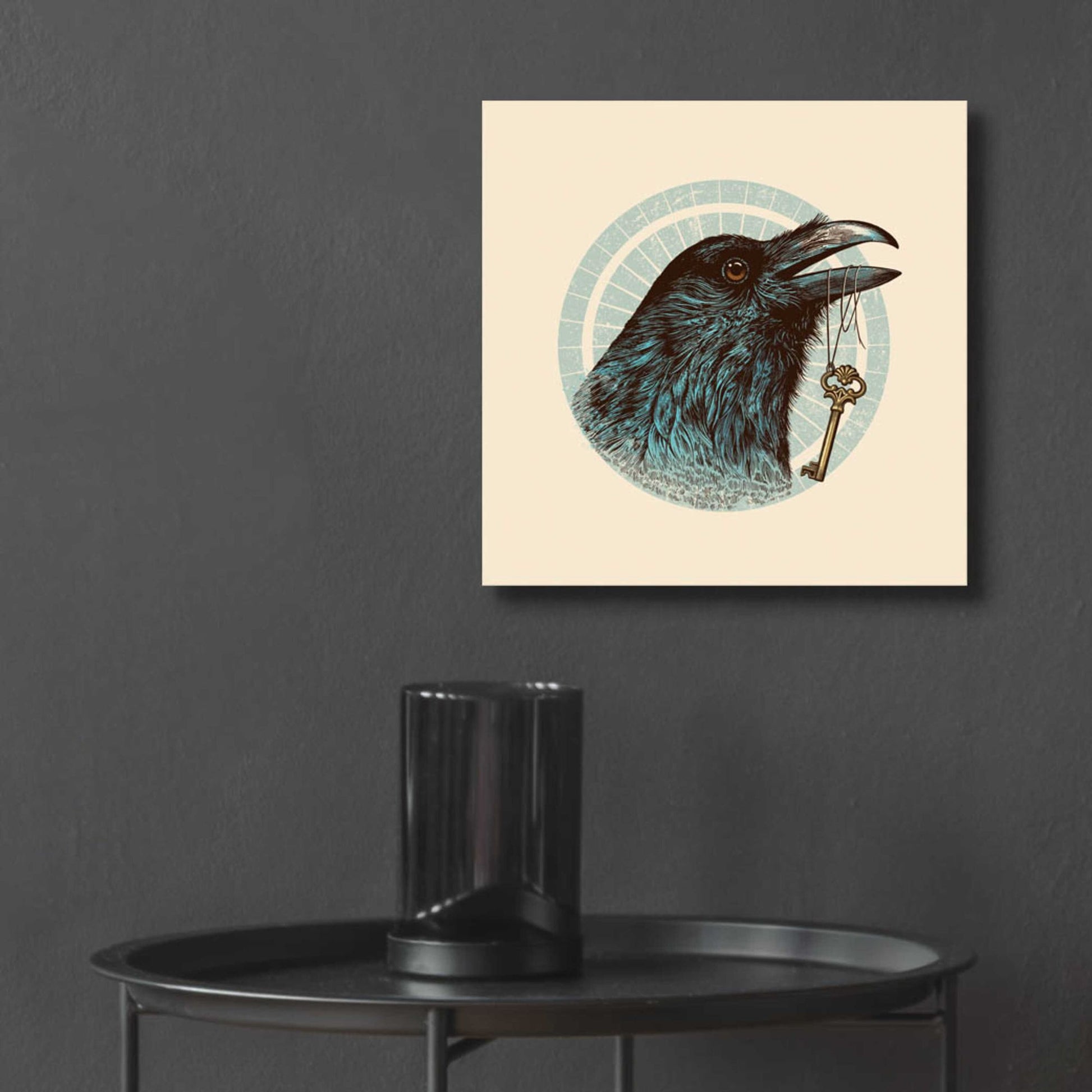 Epic Art 'Raven Portrait' by Rachel Caldwell, Acrylic Glass Wall Art,12x12