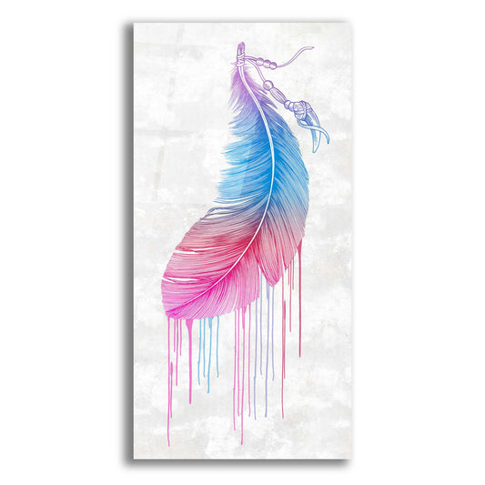 Epic Art 'Rainbow Feather' by Rachel Caldwell, Acrylic Glass Wall Art