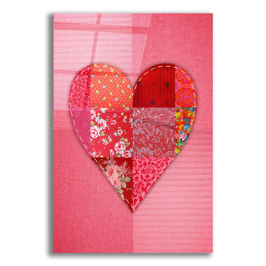 Epic Art 'Patch Heart Pink' by Rachel Caldwell, Acrylic Glass Wall Art