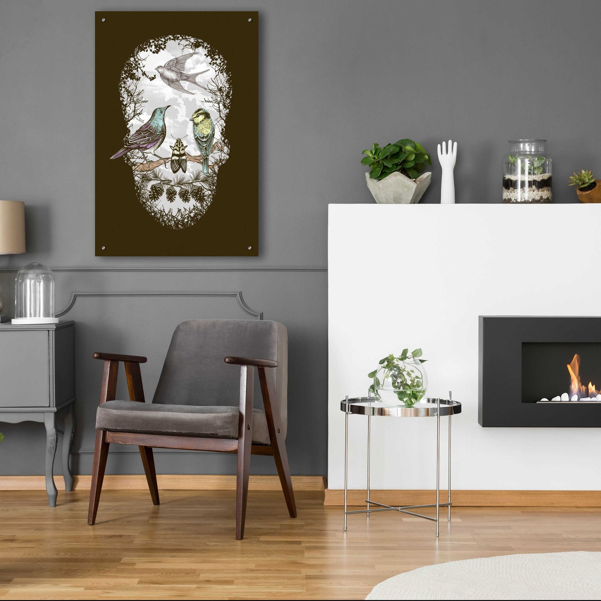 Epic Art 'Natures Skull' by Rachel Caldwell, Acrylic Glass Wall Art,24x36