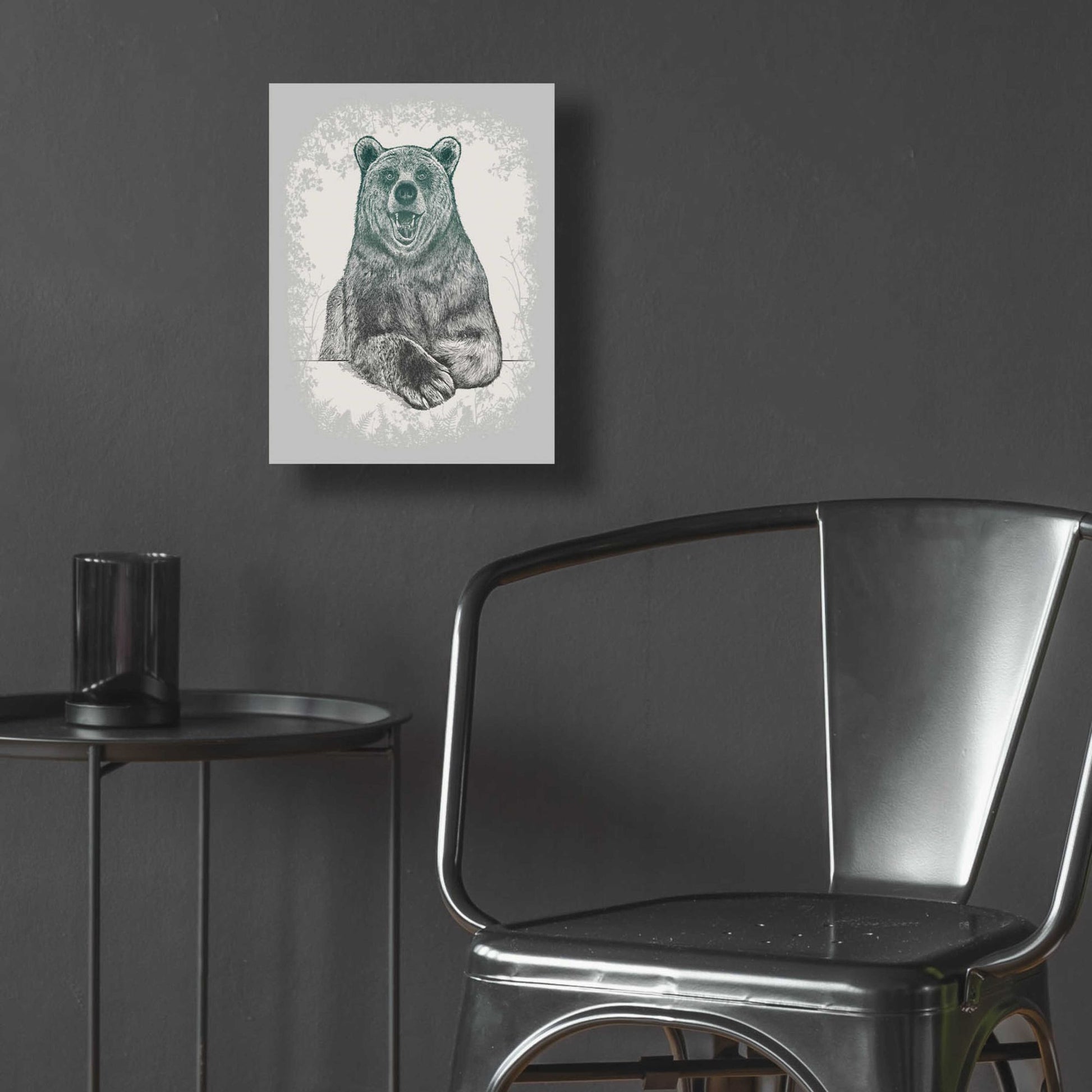 Epic Art 'Laughing Bear Etching' by Rachel Caldwell, Acrylic Glass Wall Art,12x16