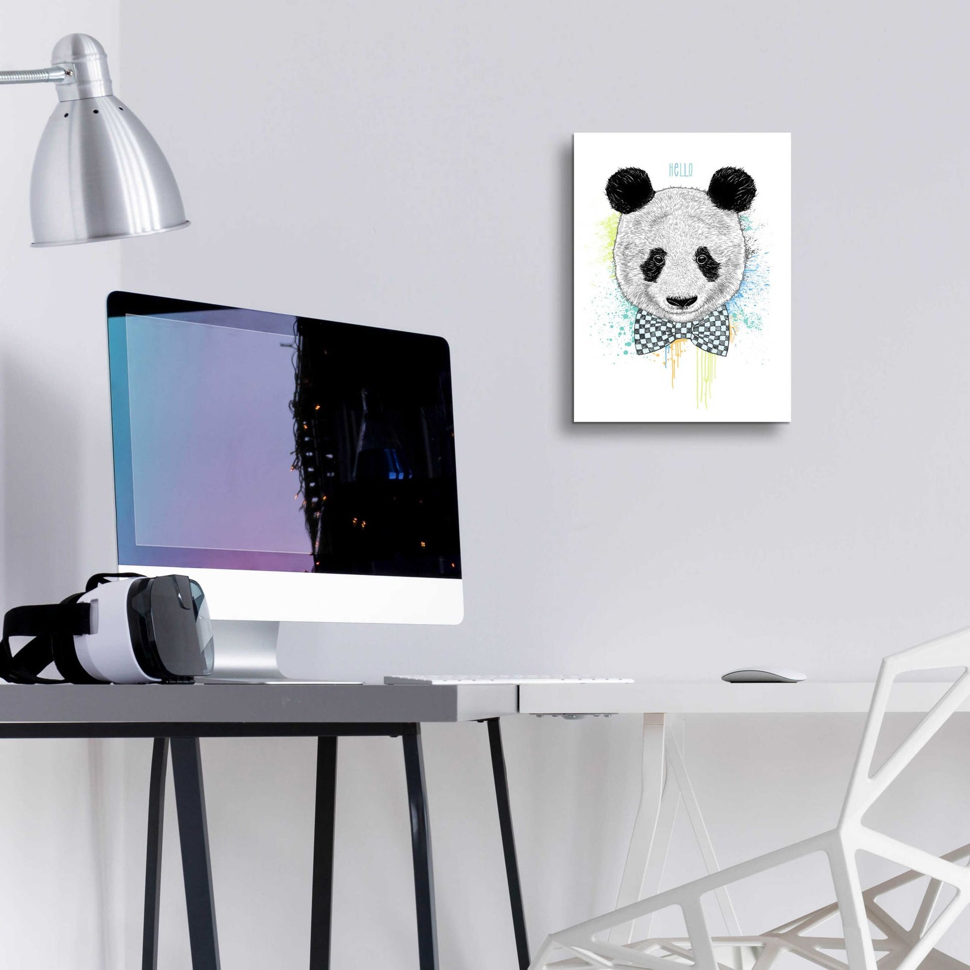 Epic Art 'Hello Panda' by Rachel Caldwell, Acrylic Glass Wall Art,12x16