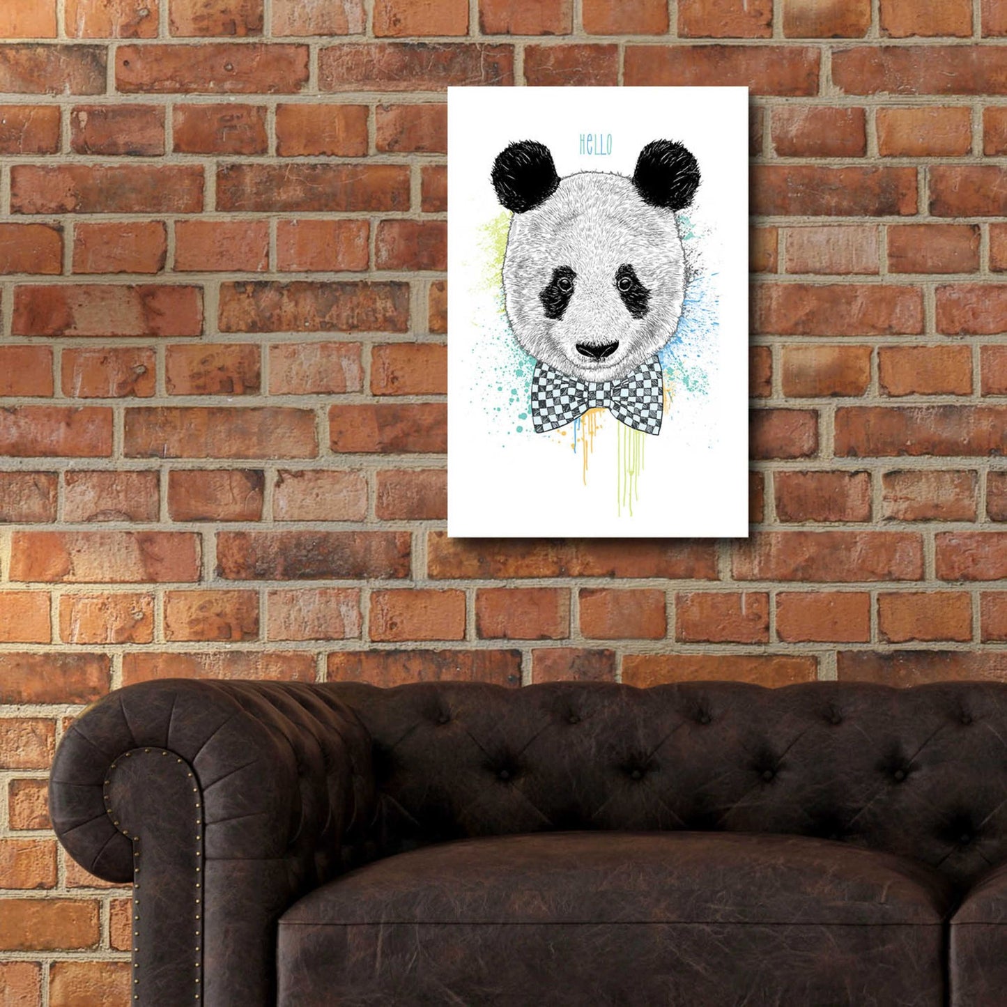 Epic Art 'Hello Panda' by Rachel Caldwell, Acrylic Glass Wall Art,16x24