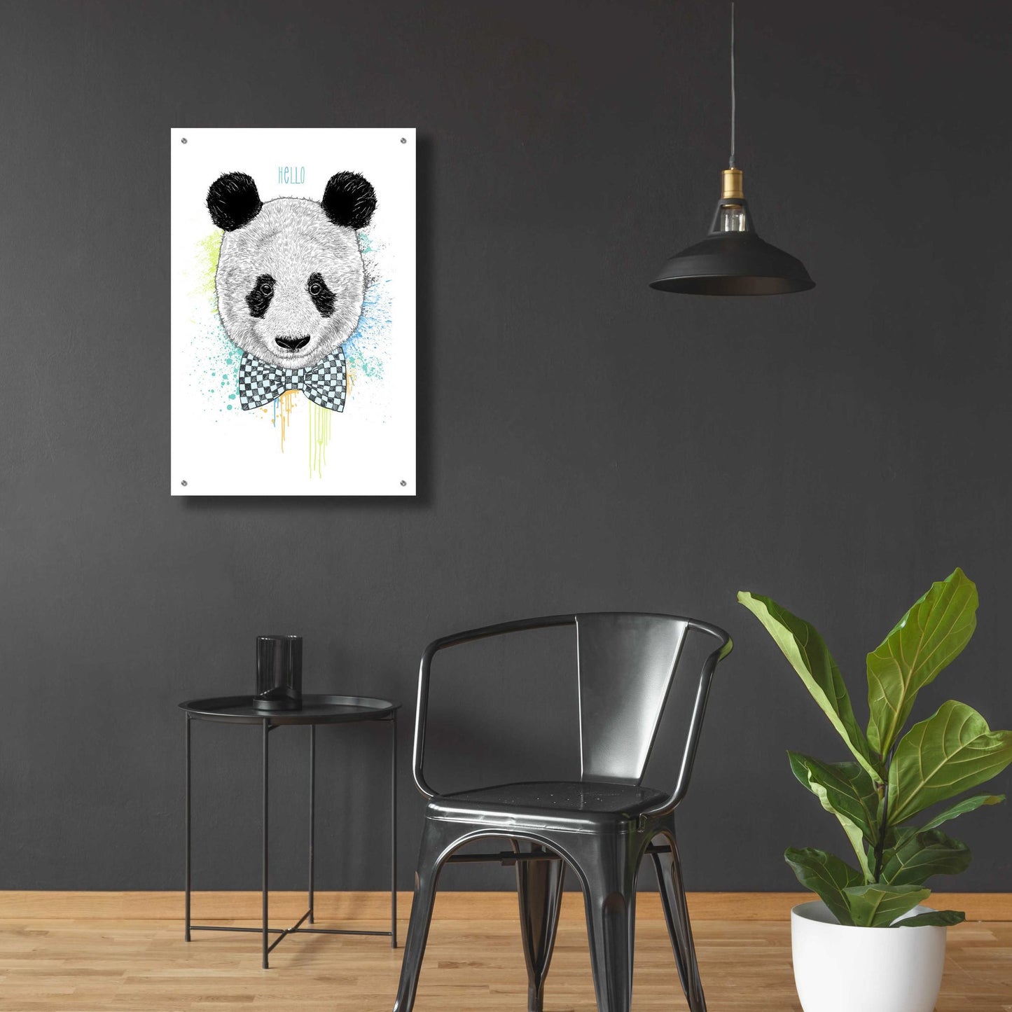 Epic Art 'Hello Panda' by Rachel Caldwell, Acrylic Glass Wall Art,24x36