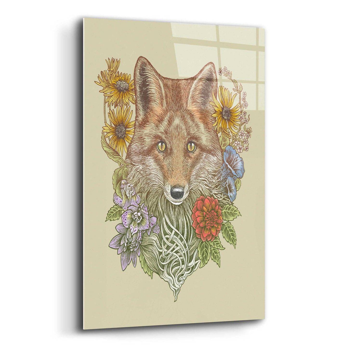 Epic Art 'Fox Garden' by Rachel Caldwell, Acrylic Glass Wall Art,12x16