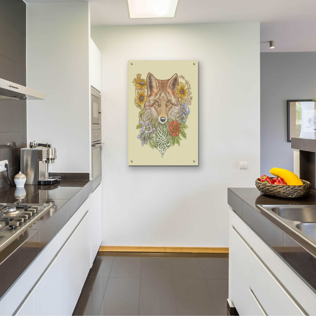 Epic Art 'Fox Garden' by Rachel Caldwell, Acrylic Glass Wall Art,24x36