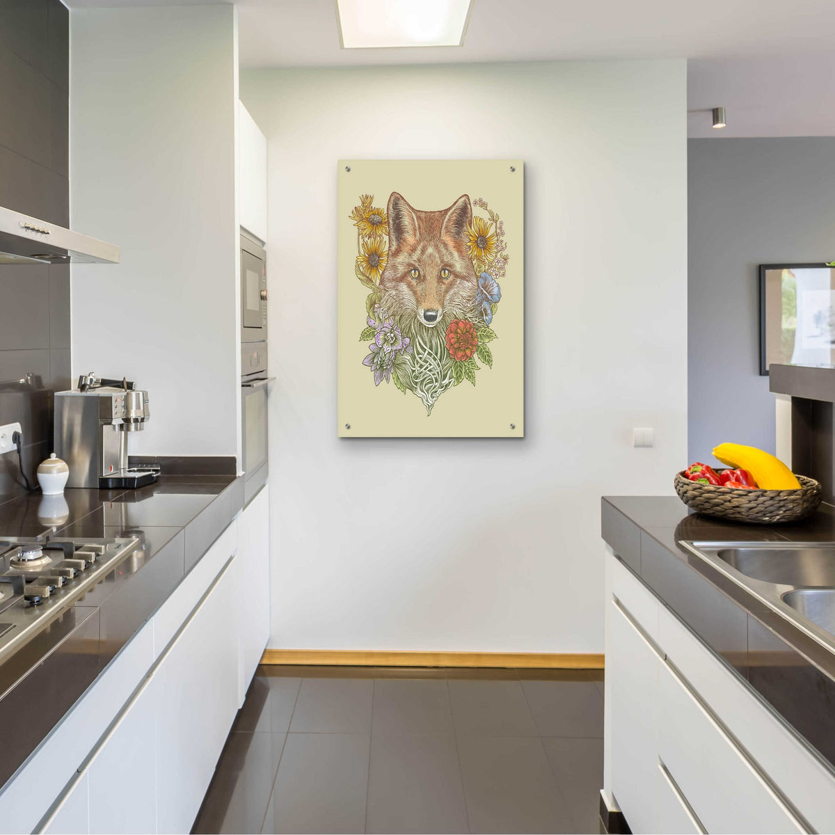 Epic Art 'Fox Garden' by Rachel Caldwell, Acrylic Glass Wall Art,24x36