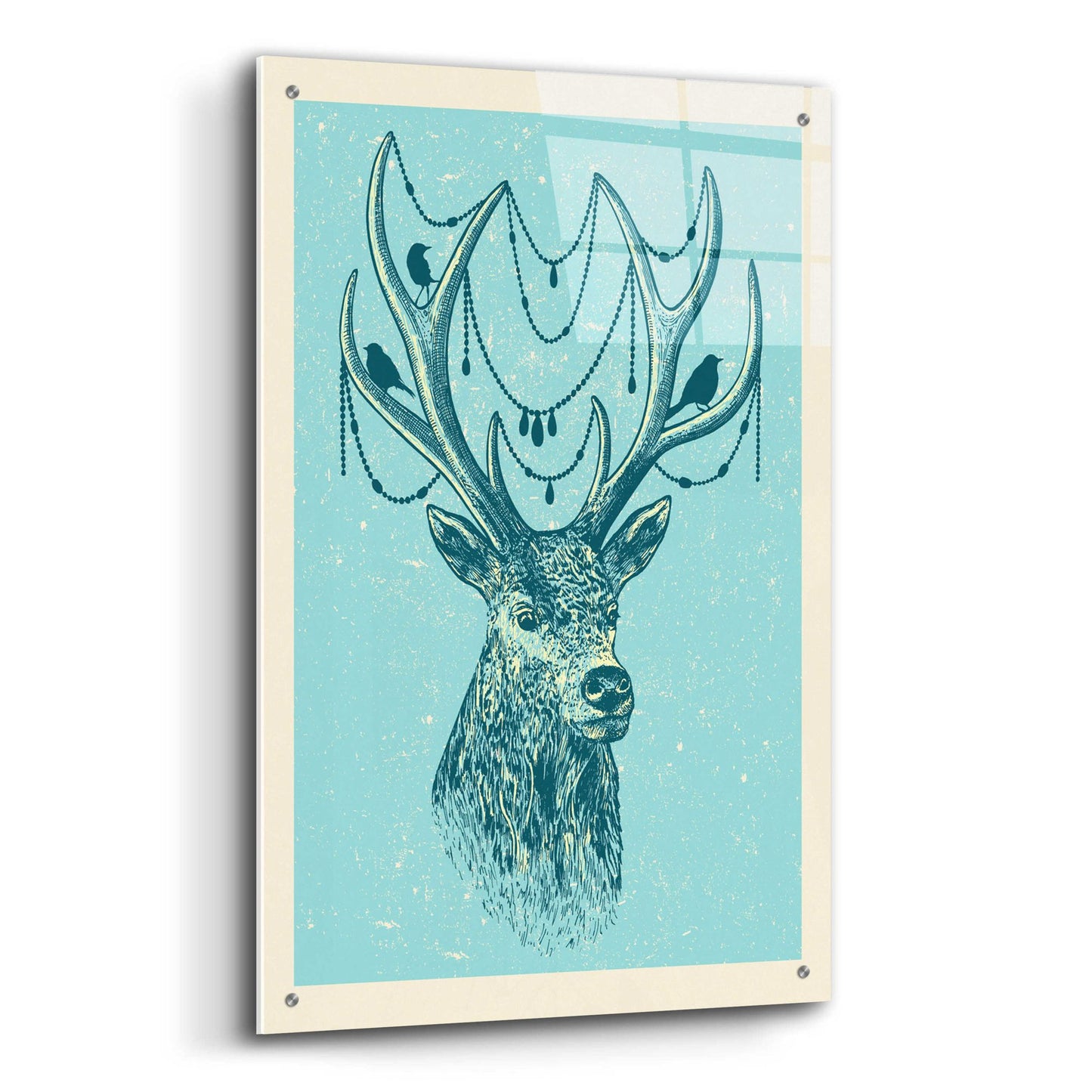 Epic Art 'Festive Reindeer' by Rachel Caldwell, Acrylic Glass Wall Art,24x36