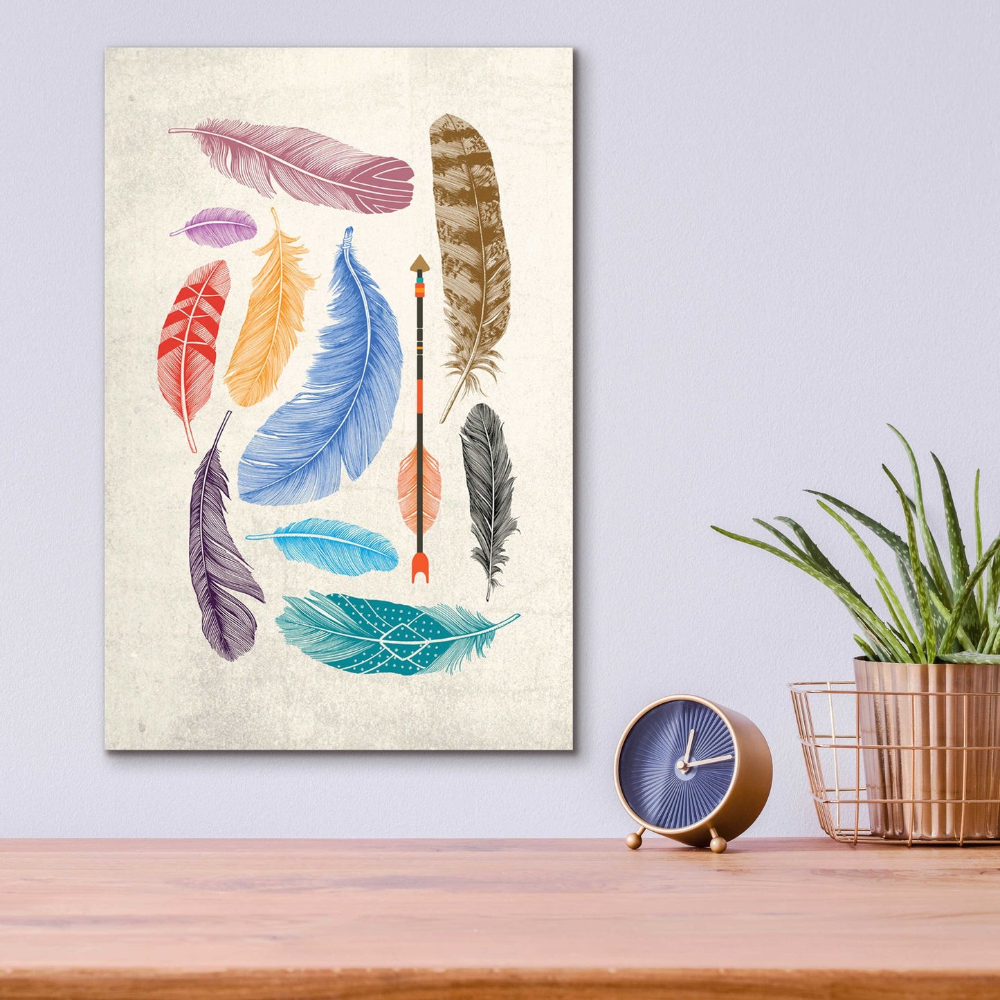 Epic Art 'Feather Collection' by Rachel Caldwell, Acrylic Glass Wall Art,12x16