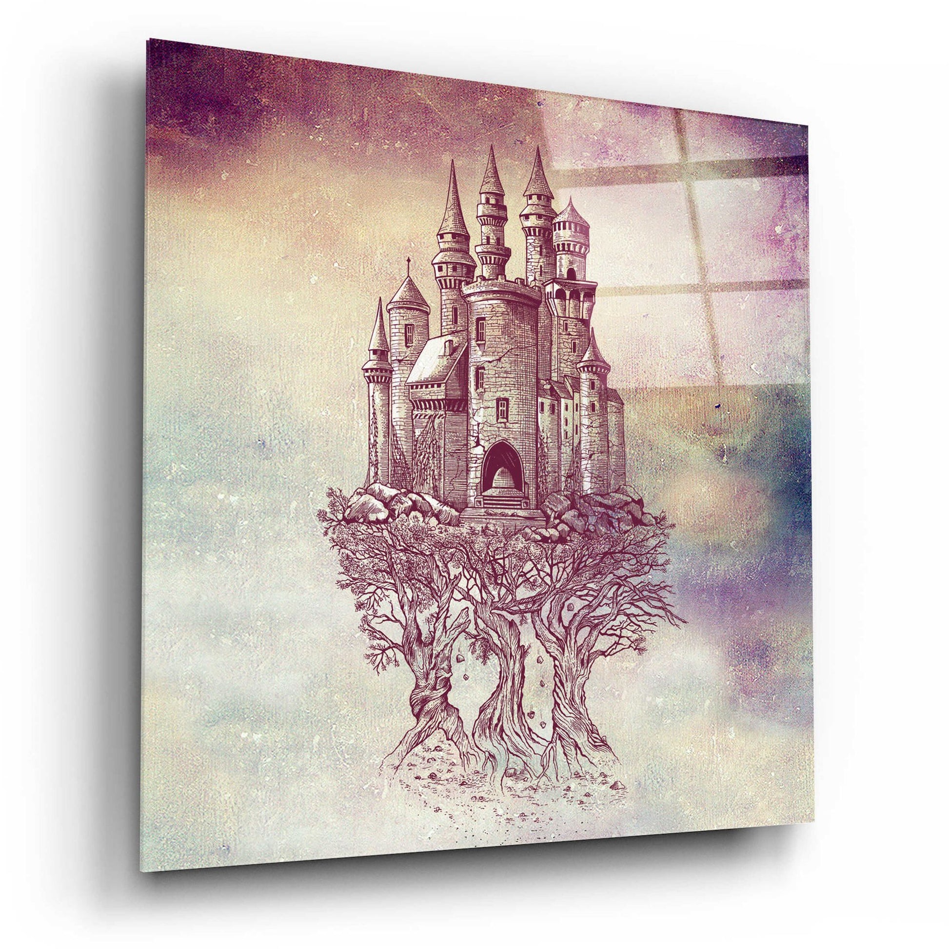 Epic Art 'Castle In Trees' by Rachel Caldwell, Acrylic Glass Wall Art,12x12