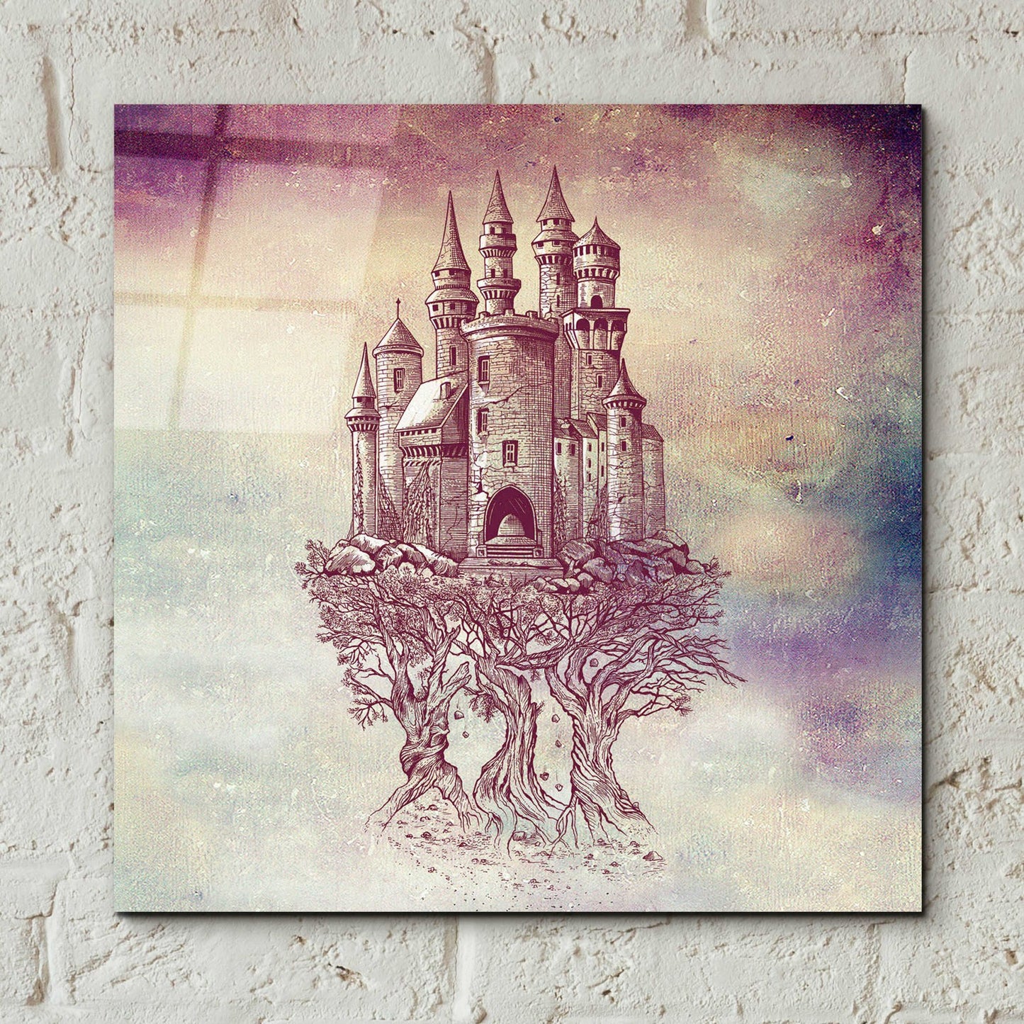 Epic Art 'Castle In Trees' by Rachel Caldwell, Acrylic Glass Wall Art,12x12