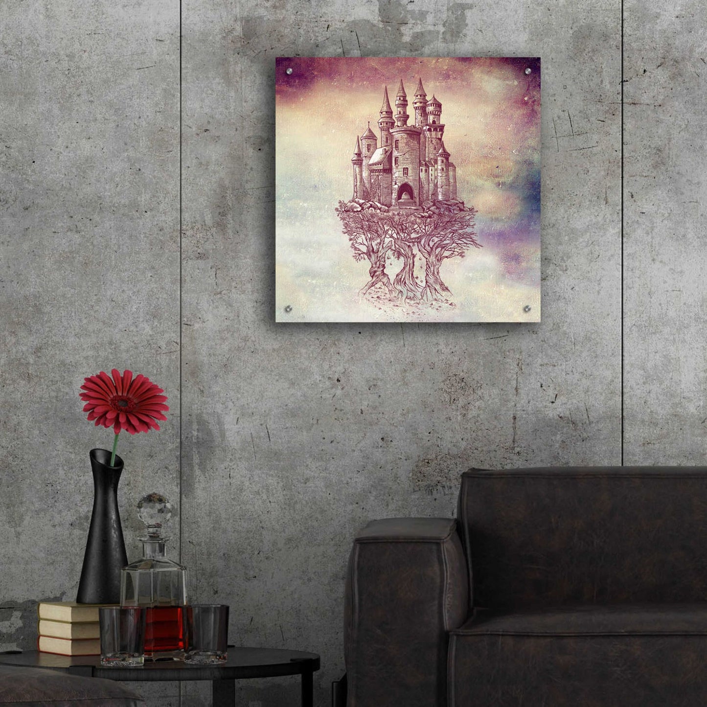 Epic Art 'Castle In Trees' by Rachel Caldwell, Acrylic Glass Wall Art,24x24