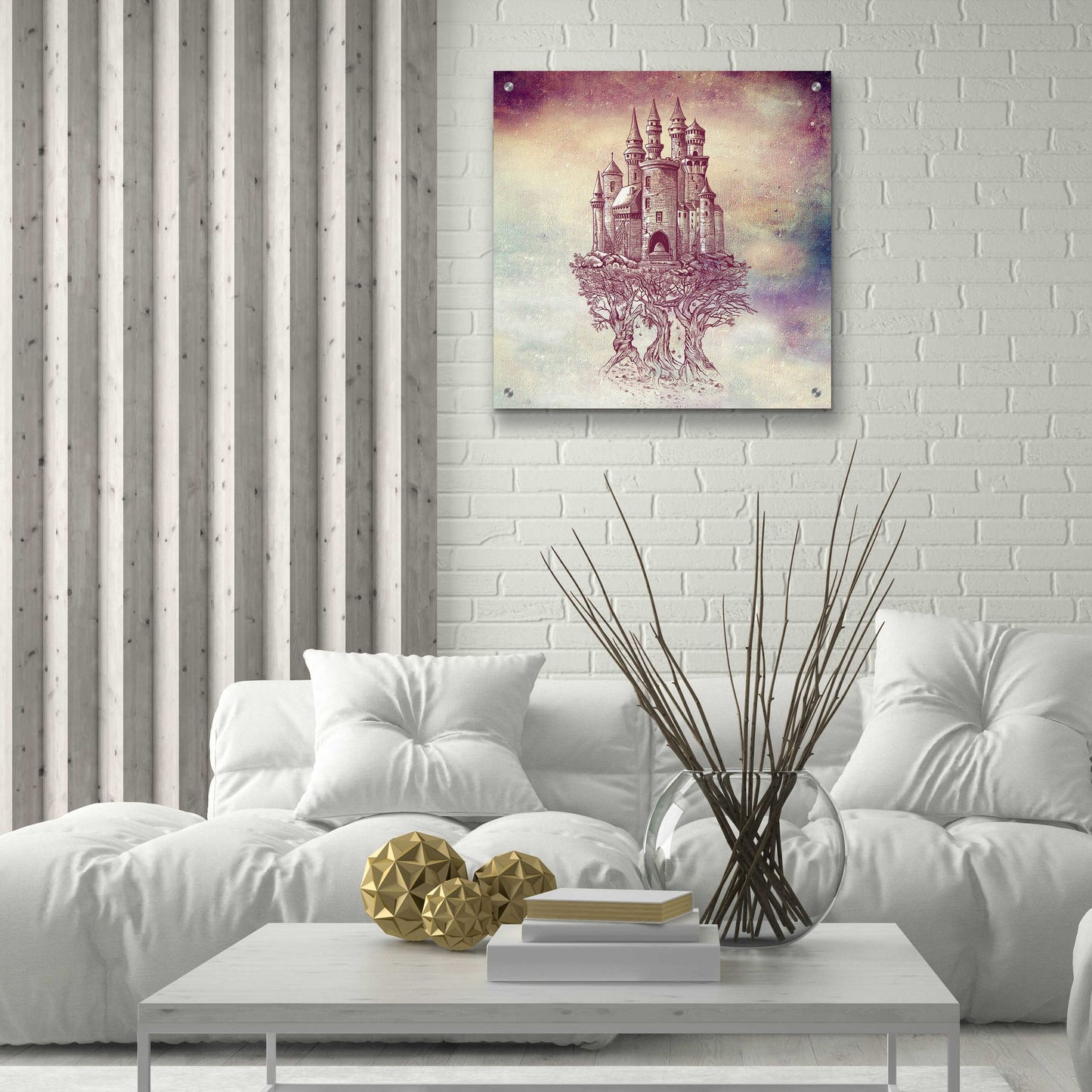 Epic Art 'Castle In Trees' by Rachel Caldwell, Acrylic Glass Wall Art,24x24