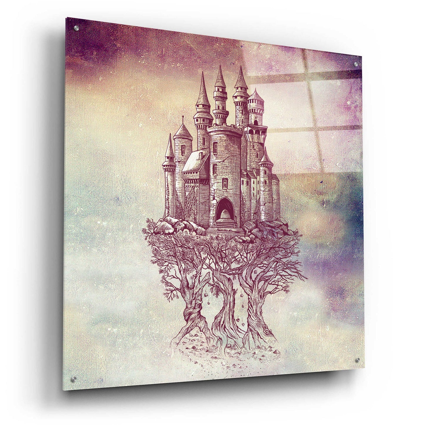 Epic Art 'Castle In Trees' by Rachel Caldwell, Acrylic Glass Wall Art,36x36