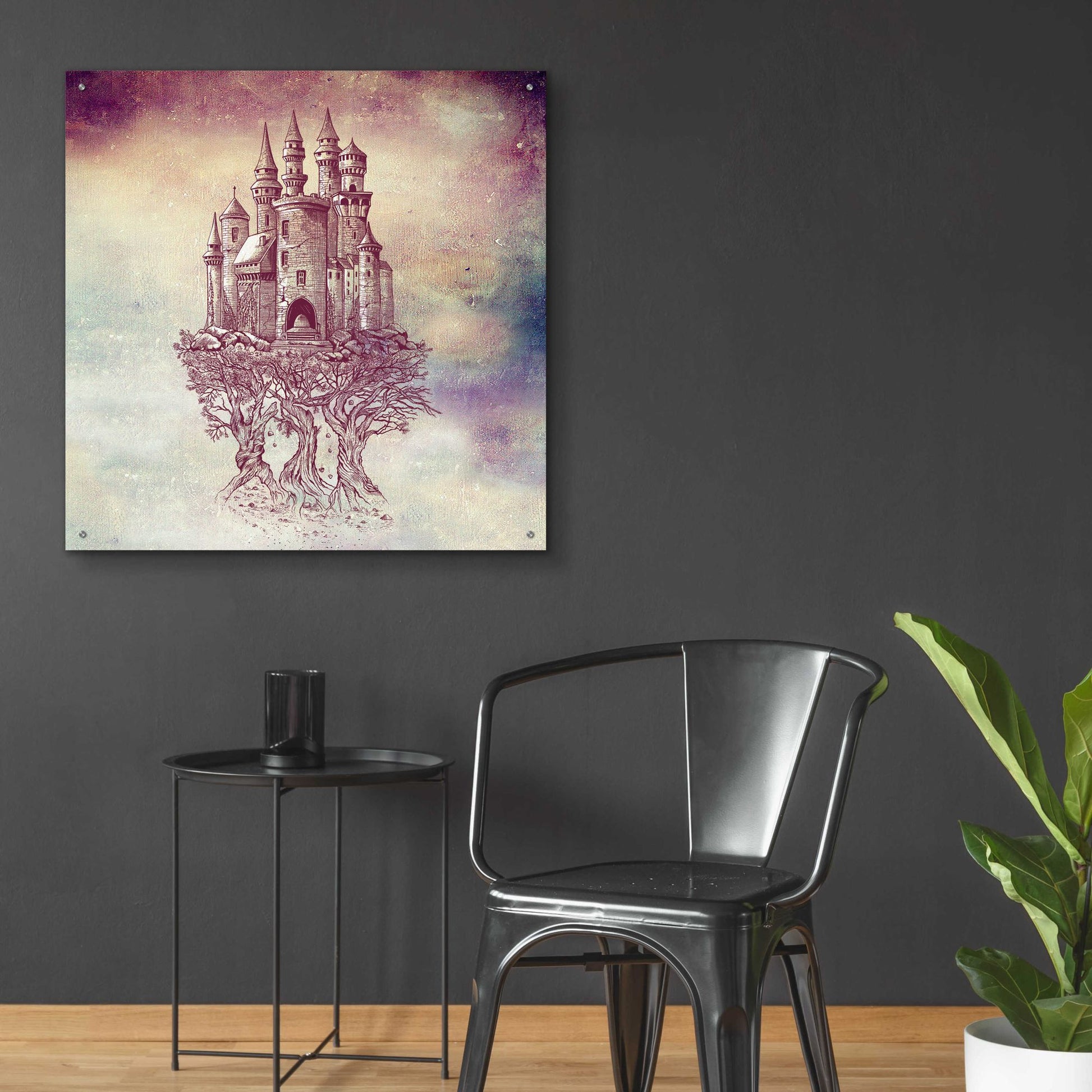 Epic Art 'Castle In Trees' by Rachel Caldwell, Acrylic Glass Wall Art,36x36