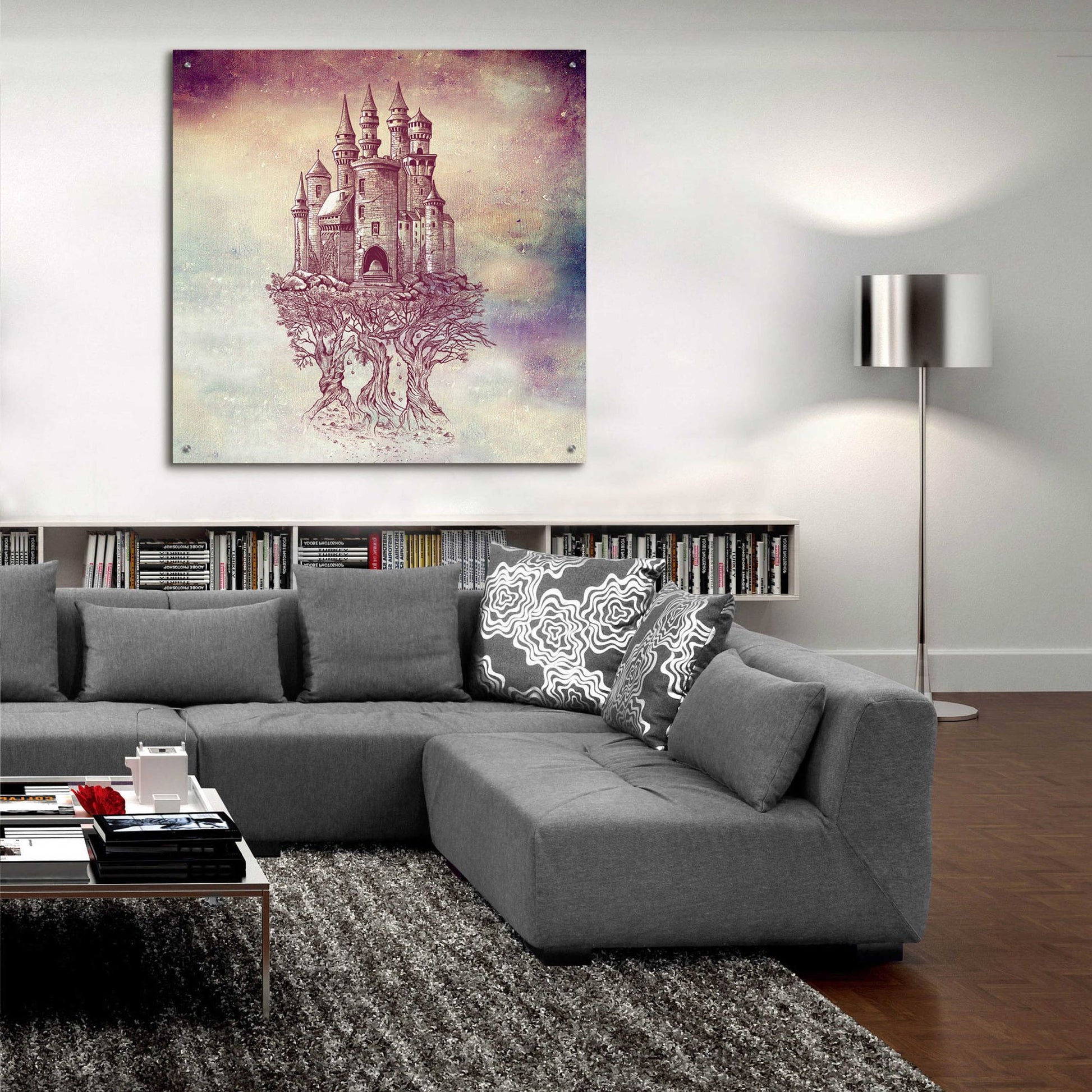 Epic Art 'Castle In Trees' by Rachel Caldwell, Acrylic Glass Wall Art,36x36