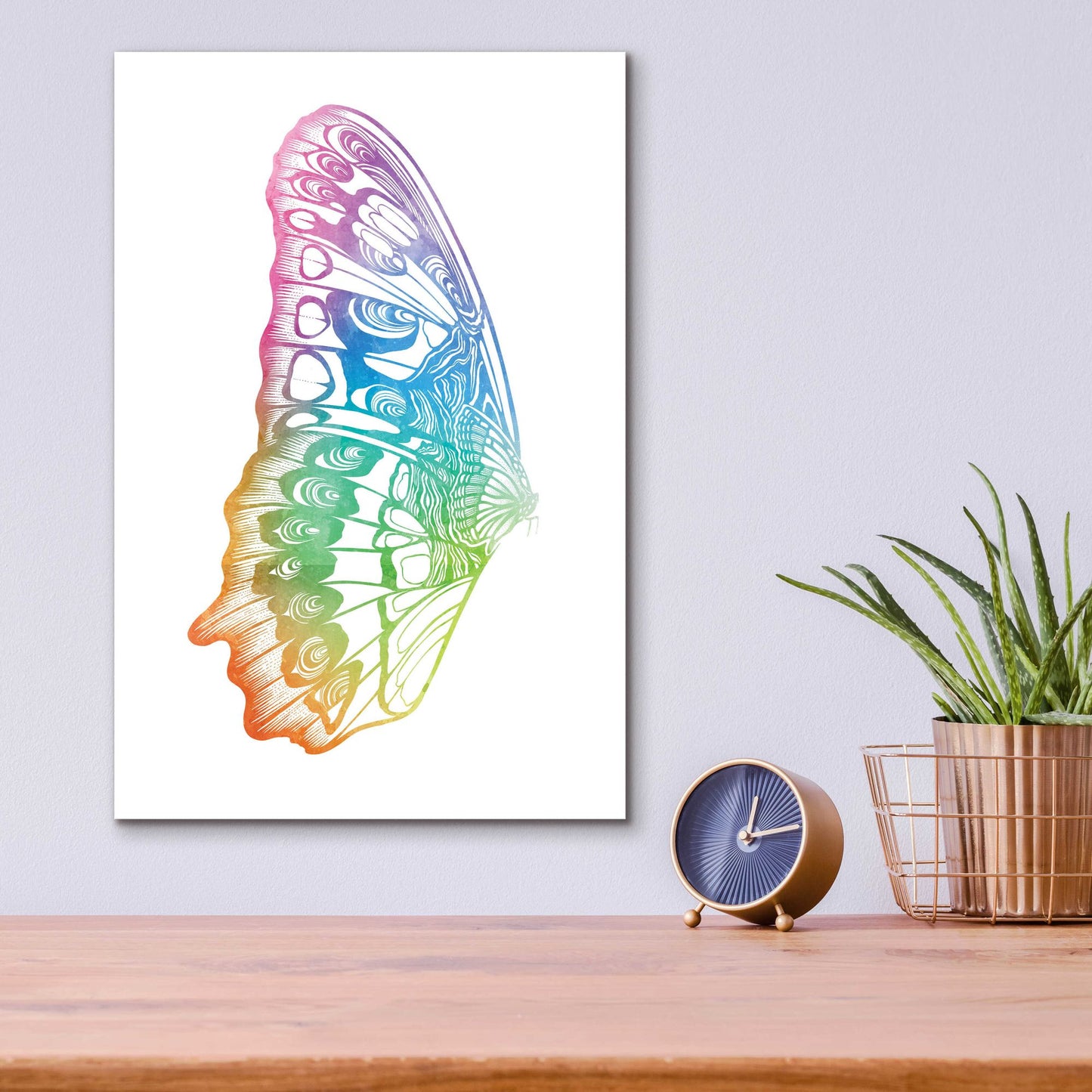 Epic Art 'Butterfly Wing Watercolor' by Rachel Caldwell, Acrylic Glass Wall Art,12x16