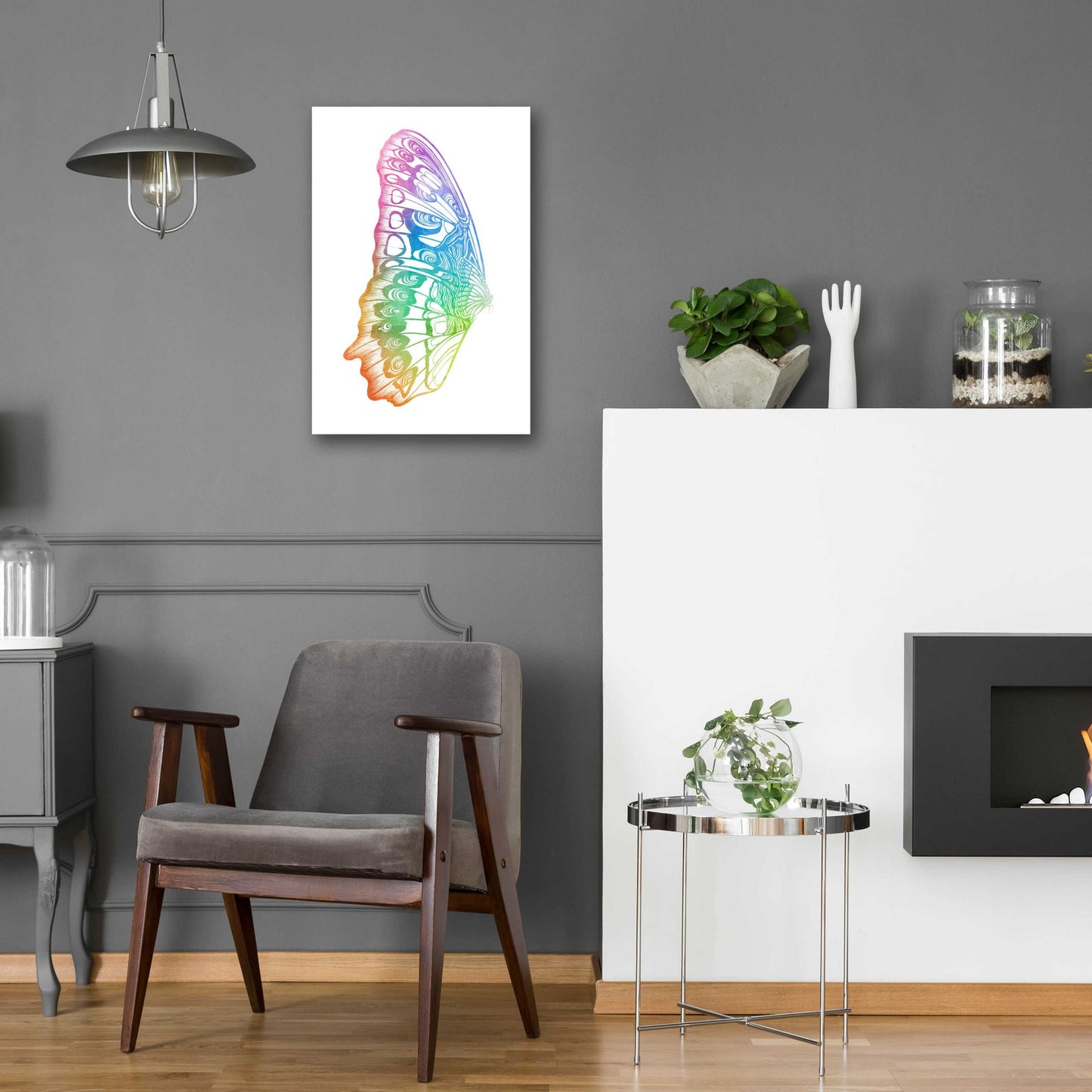 Epic Art 'Butterfly Wing Watercolor' by Rachel Caldwell, Acrylic Glass Wall Art,16x24