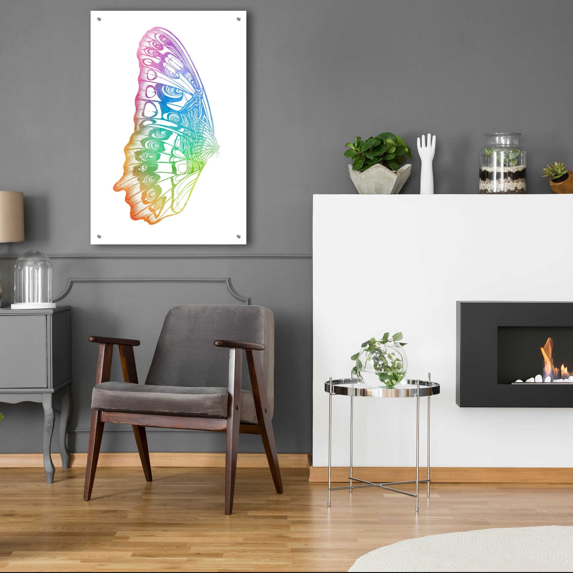 Epic Art 'Butterfly Wing Watercolor' by Rachel Caldwell, Acrylic Glass Wall Art,24x36